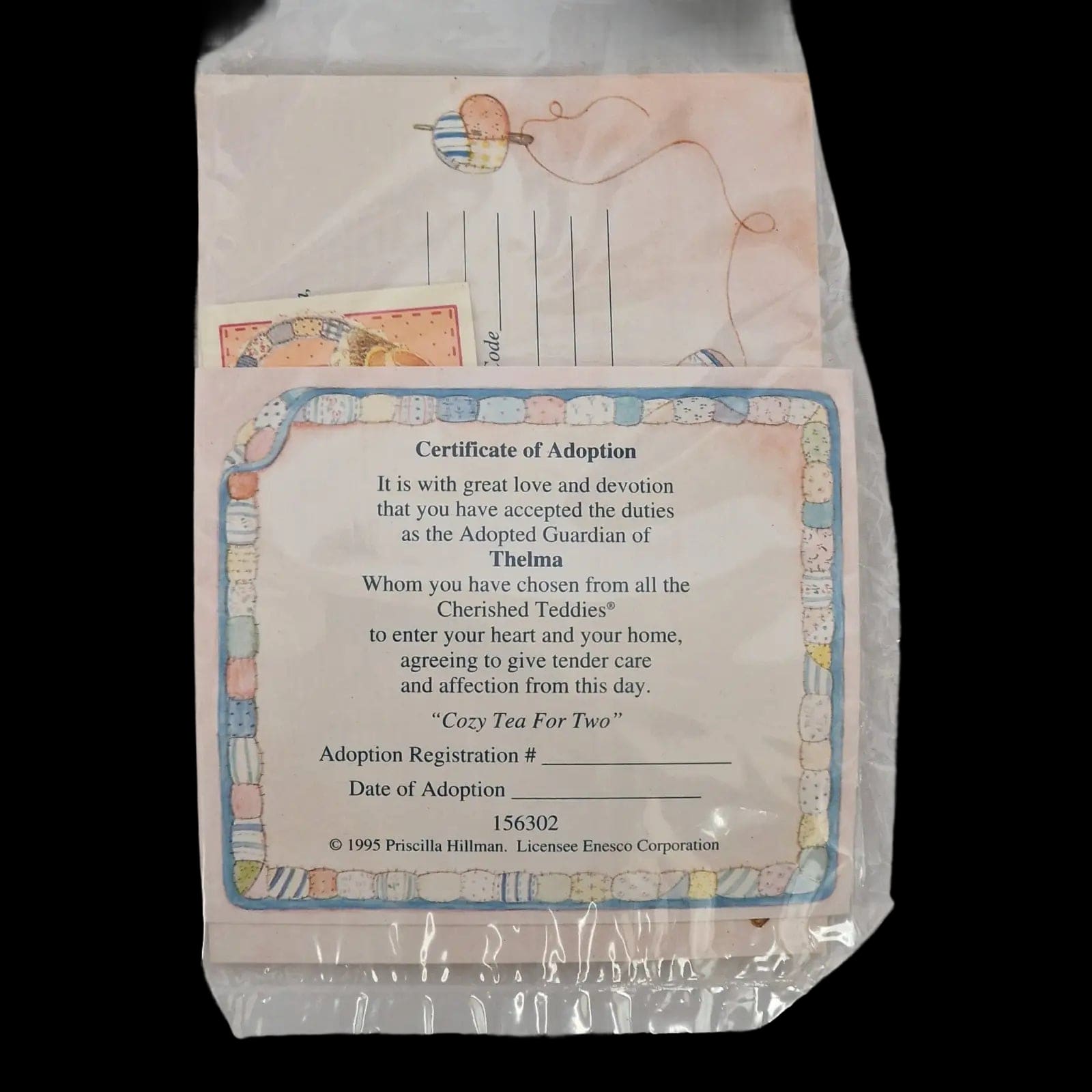 Cherished Teddies Thelma Cozy Tea For Two Ceramic Bear