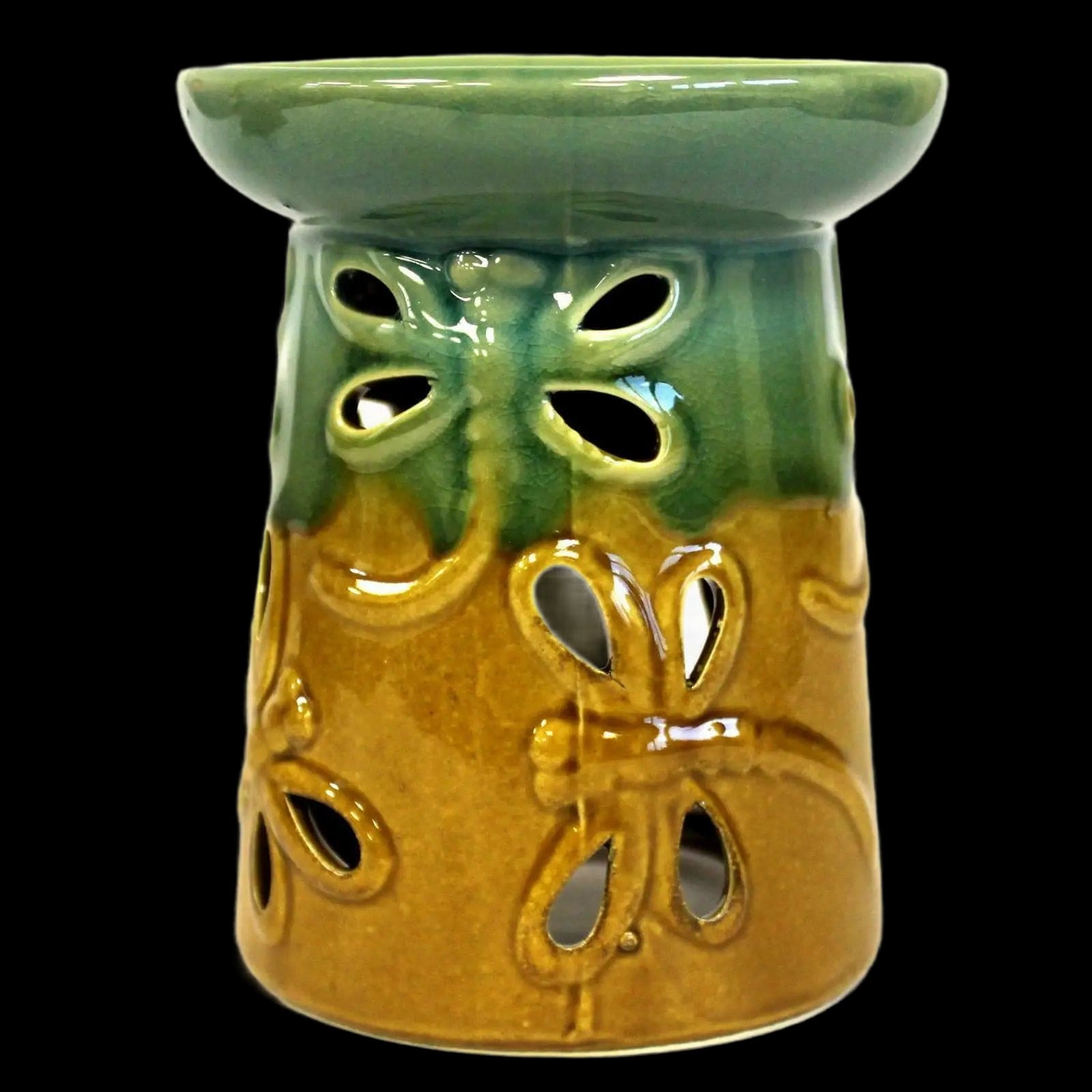 Classic Dragonfly Ceramic Oil Burners In a Rustic