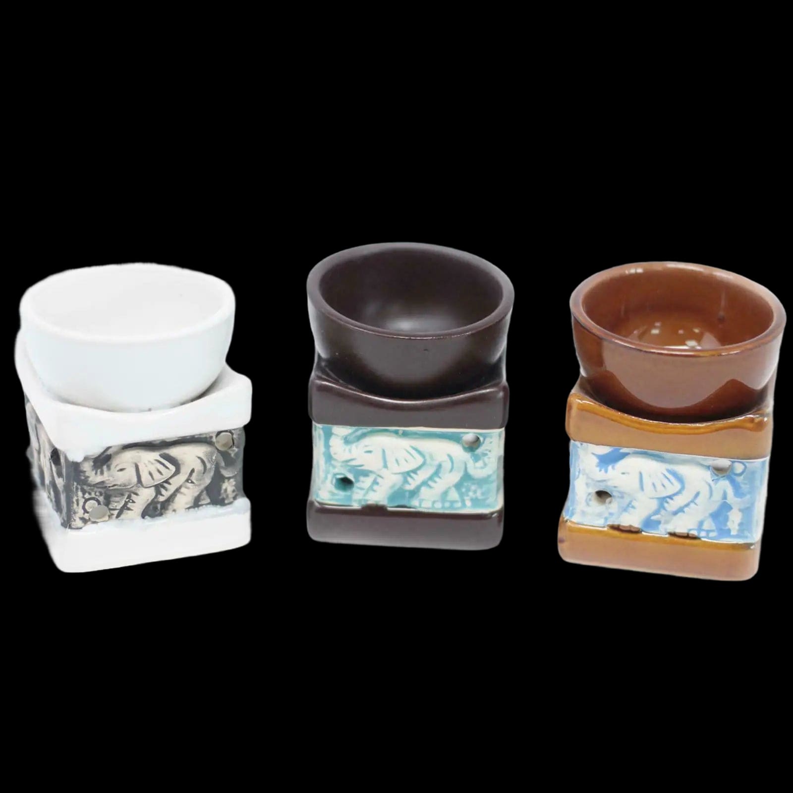 Classic Elephant Ceramic Oil Burners In a Rustic Terracotta