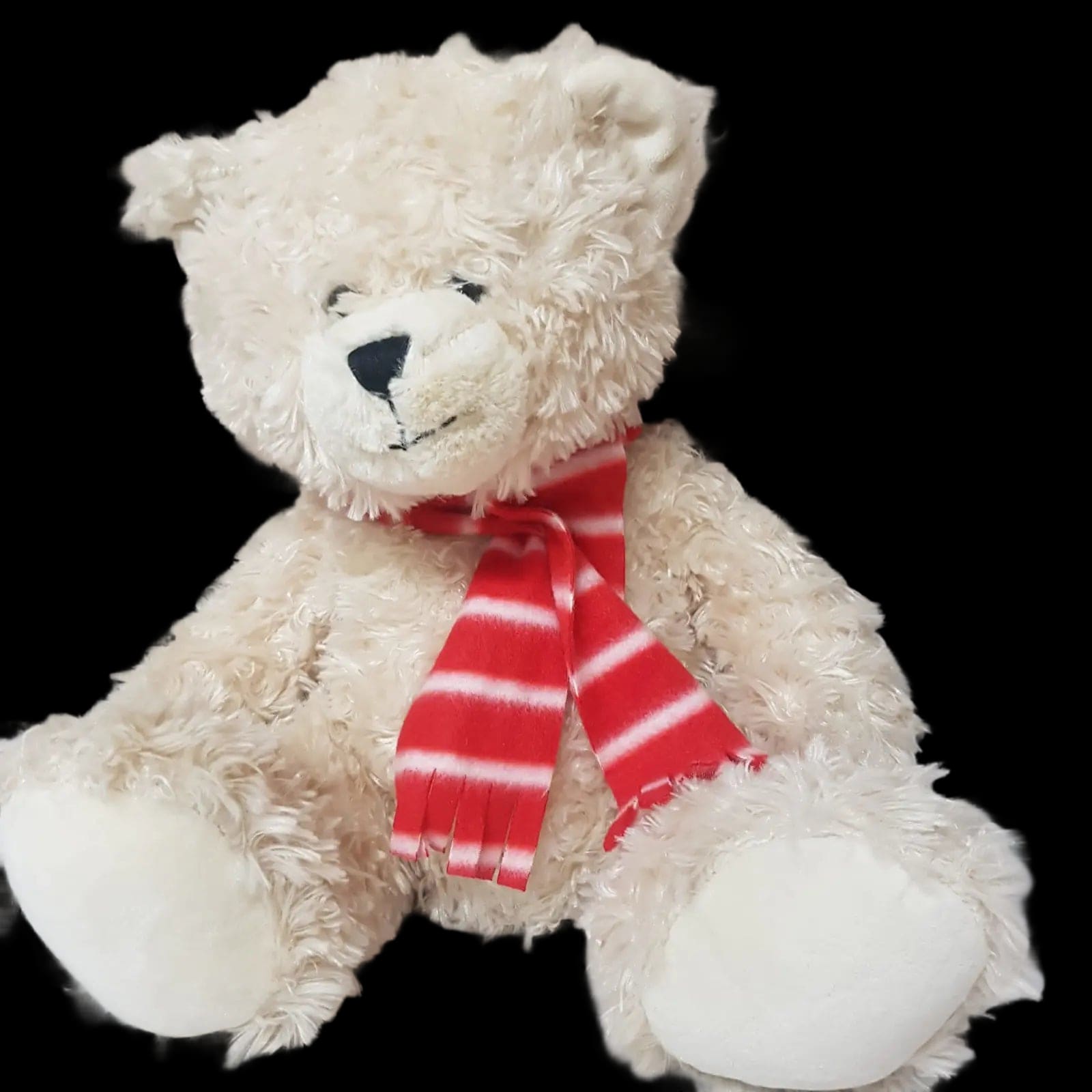 Clintons Teddy Bear Wearing Red Striped Scarf Plush Soft