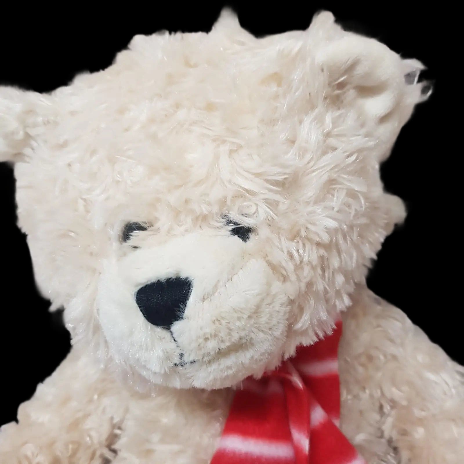 Clintons Teddy Bear Wearing Red Striped Scarf Plush Soft