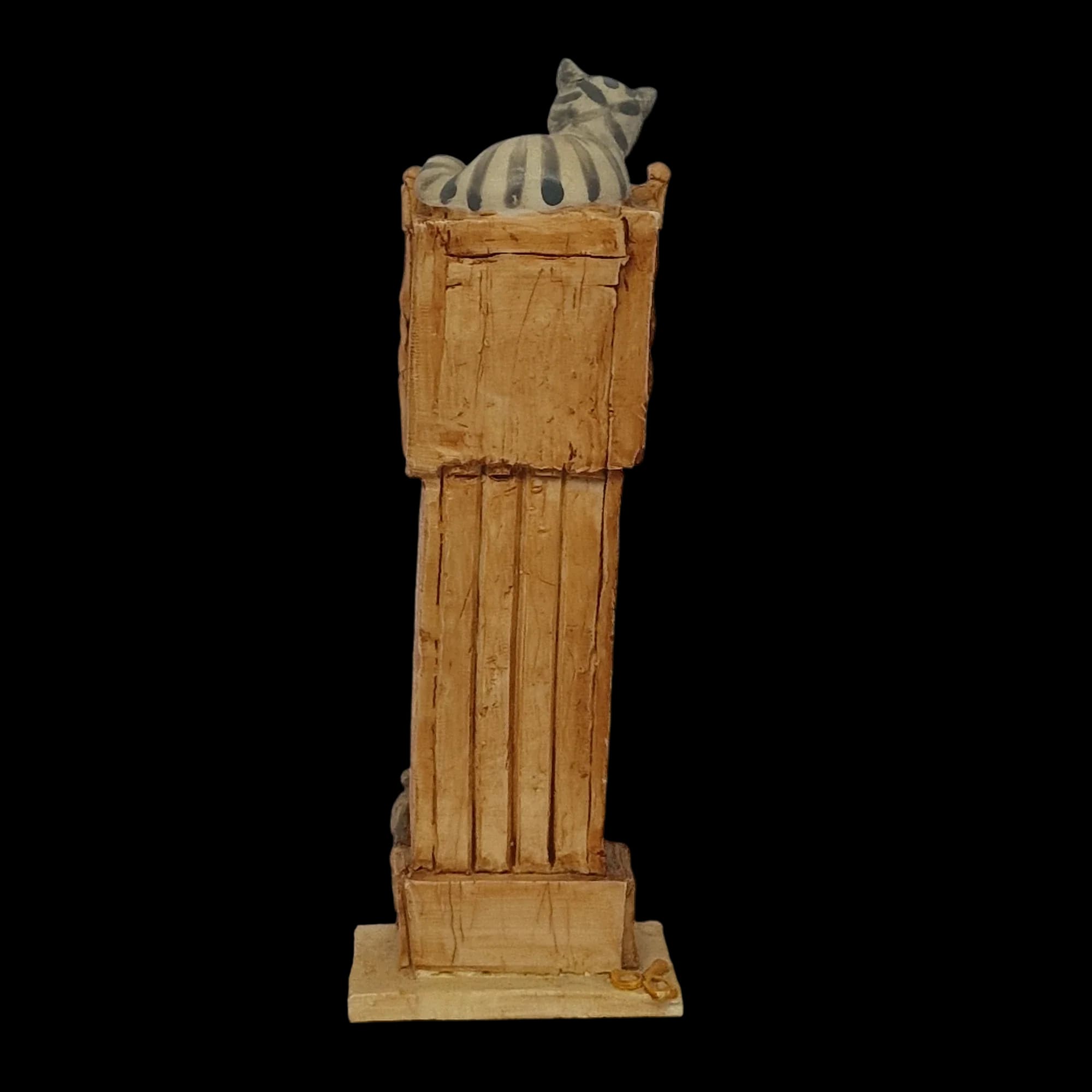 Colour Box Clock Tower Ceramic Cat Collectable - Ornament