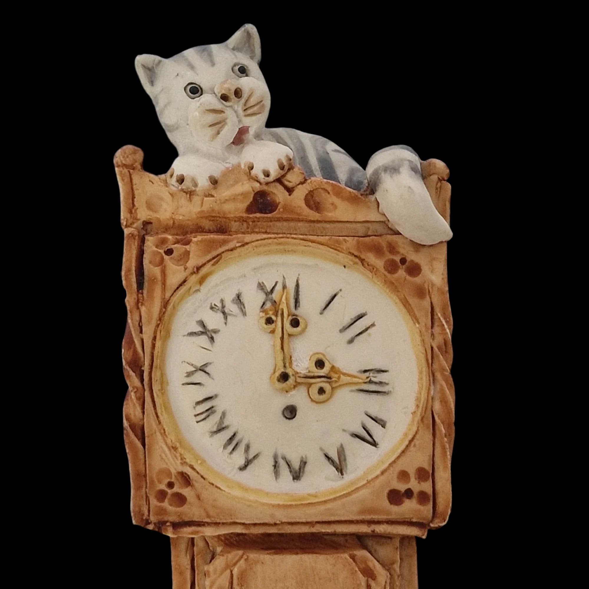 Colour Box Clock Tower Ceramic Cat Collectable - Ornament