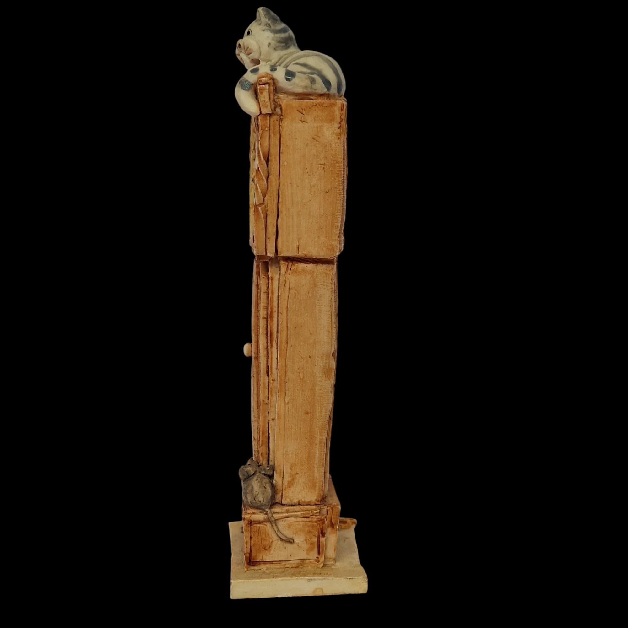 Colour Box Clock Tower Ceramic Cat Collectable - Ornament