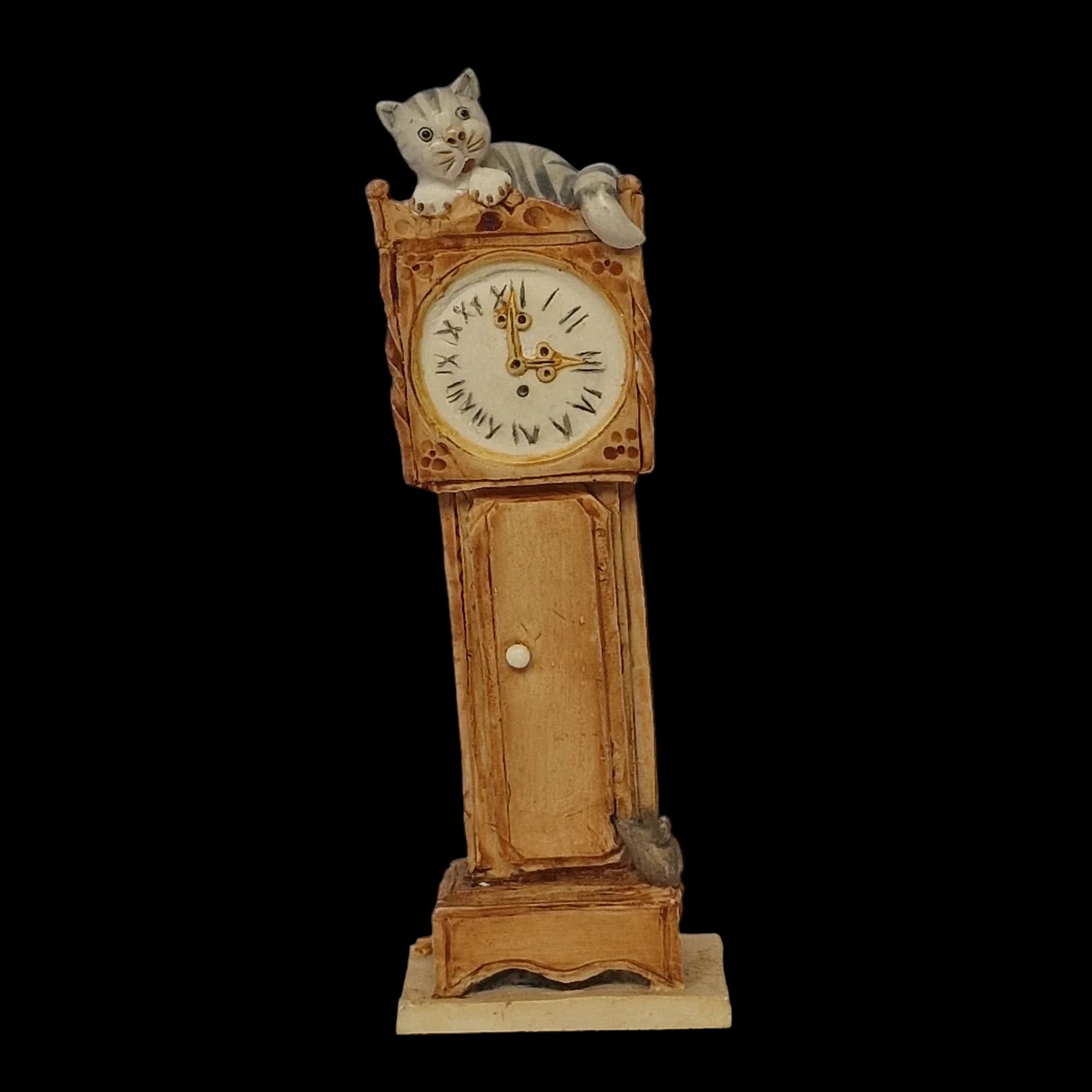 Colour Box Clock Tower Ceramic Cat Collectable - Ornament
