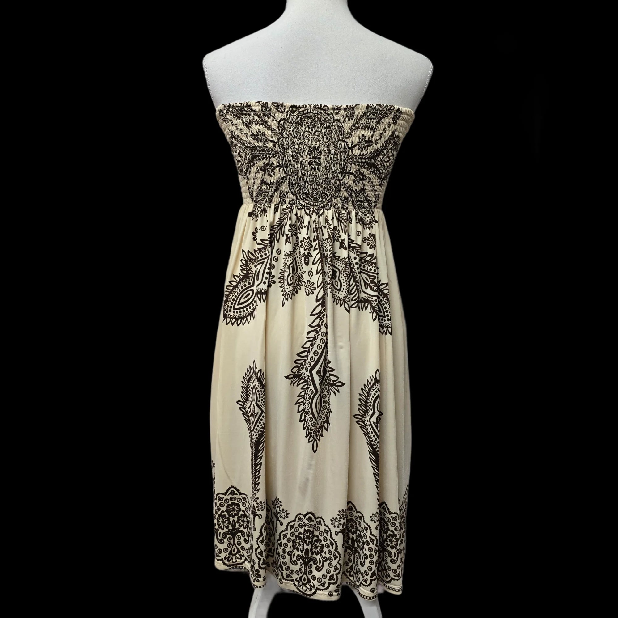 Conos TU Cream Brown Aztec Mini Dress UK 6 - Dresses - 2