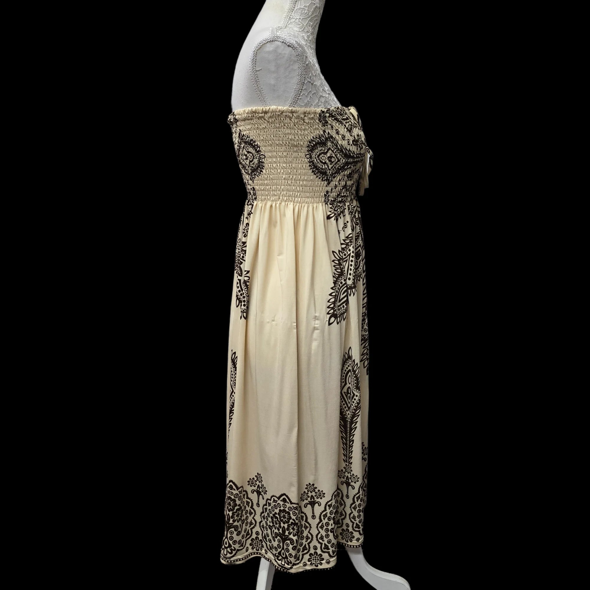 Conos TU Cream Brown Aztec Mini Dress UK 6 - Dresses - 3