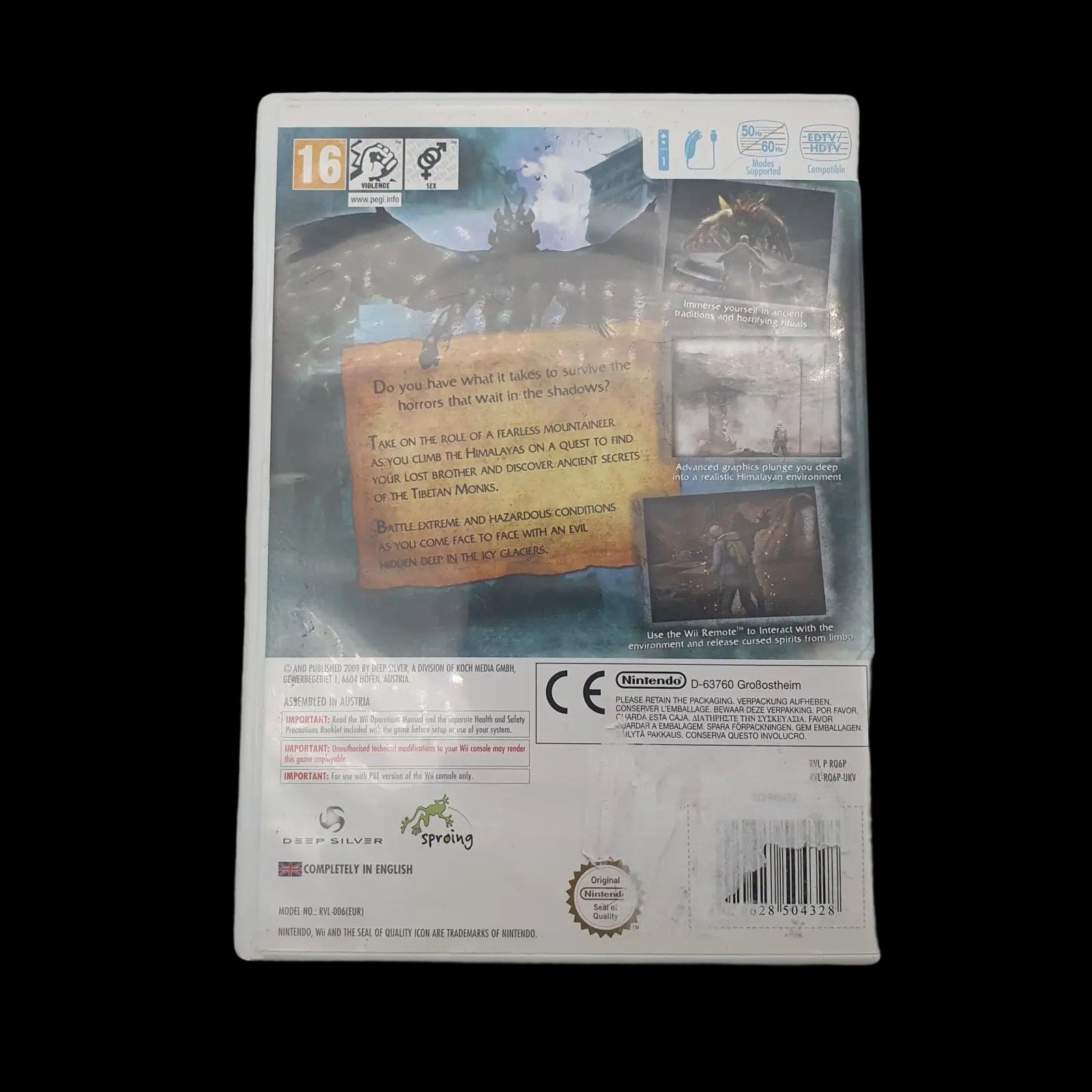 Cursed Mountain Nintendo Wii Deep Silver 2009 Video Game