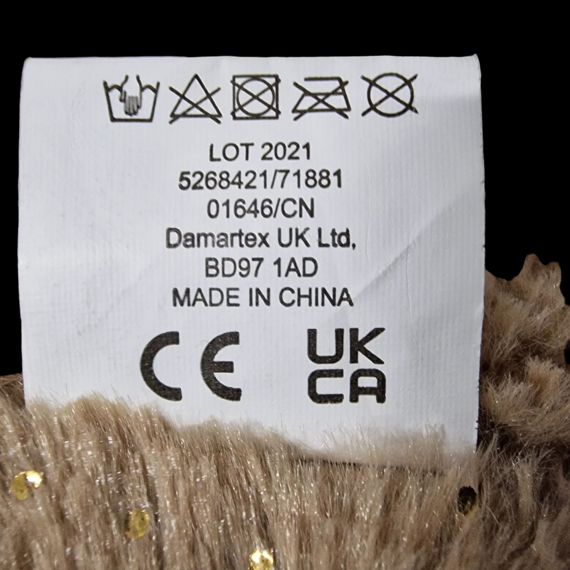 Damart Brown Glitter Teddy Bear Medium Plush - DaMart - 7