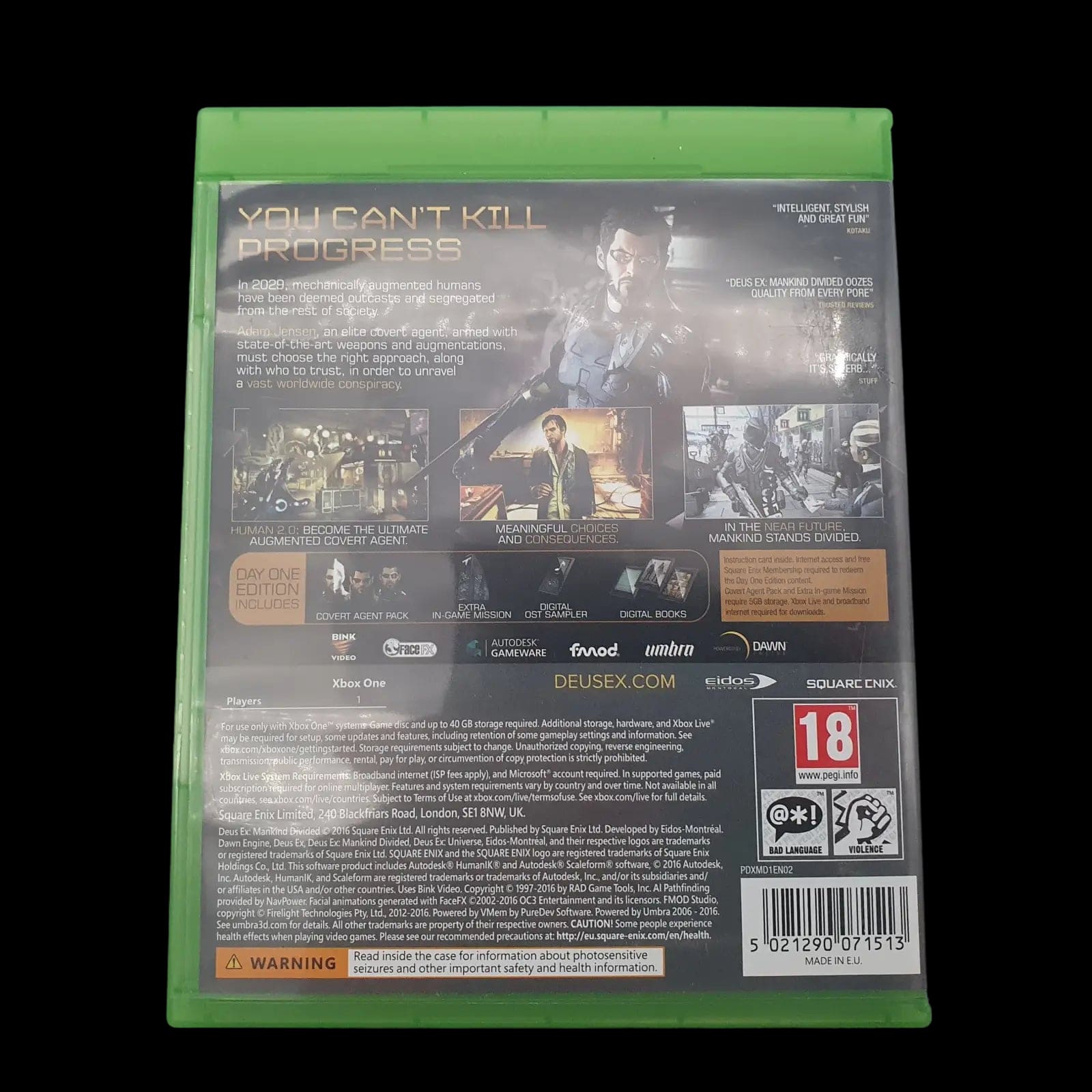 Deus Ex Man Kind Divided Microsoft Xbox One Eidos 2016