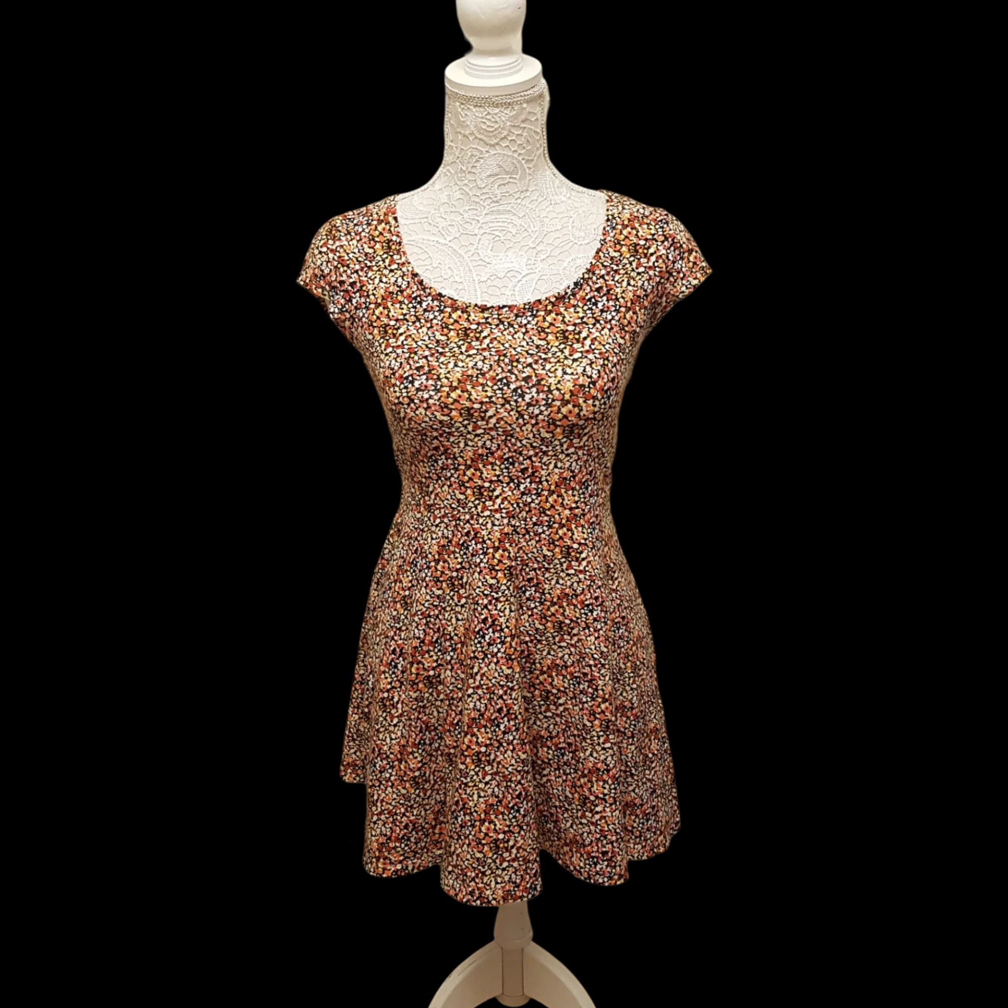 Divided Floral Skater Dress UK 8 - Dresses - 1 - 1809