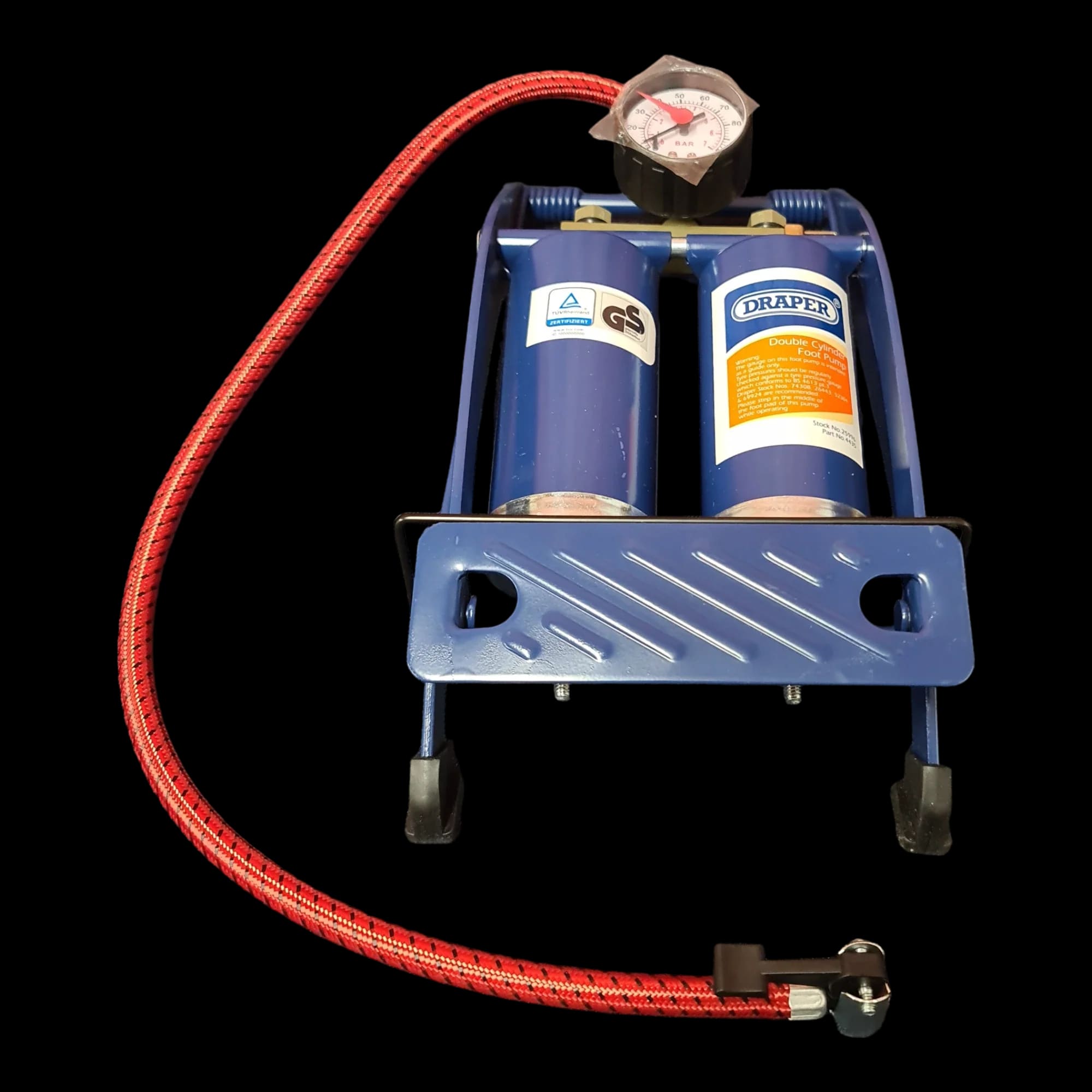 Draper Double Cylinder Foot Pump - Tyre Inflators - 1 - 652