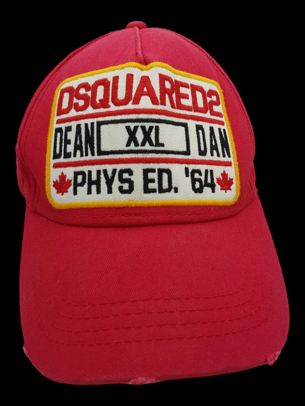 Dsquared2 Canadian Bros Red Distressed Cap - Hats - 1 - 1910