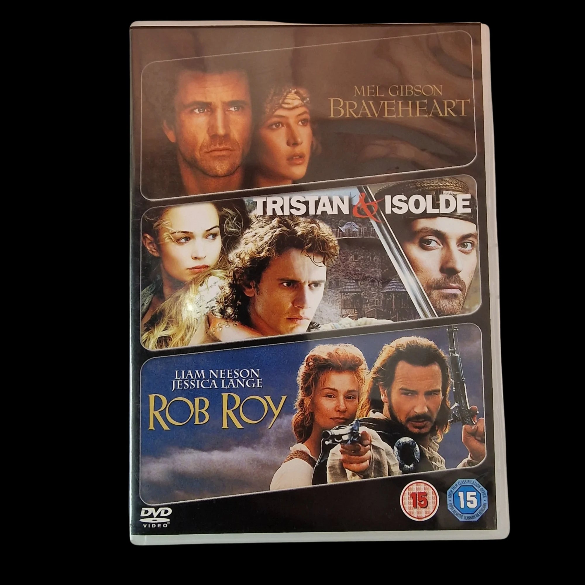 Dvd Triple Movie Boxset Braveheart Tristan & Isolde Rob Roy