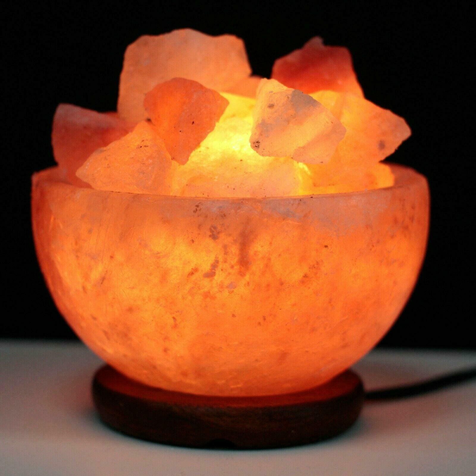 Electric Himalayan Crystal Salt Fire Bowl Lamp (includes