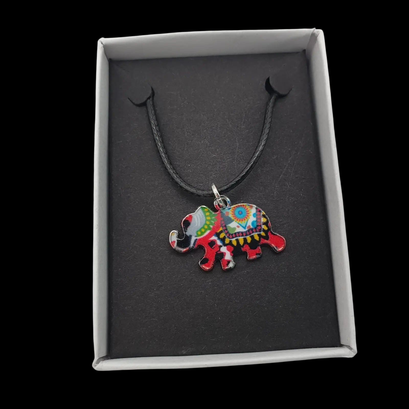 Elephant Floral Pattern Necklace Pendant Charm Handmade