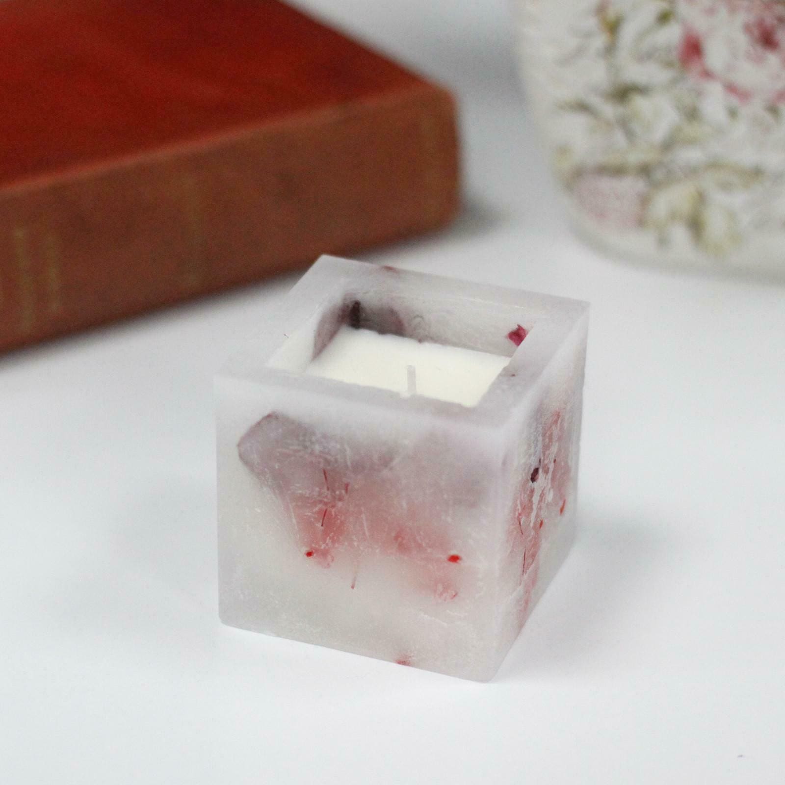 Enchanted Candle - Small Square Jar - Rose - Candles