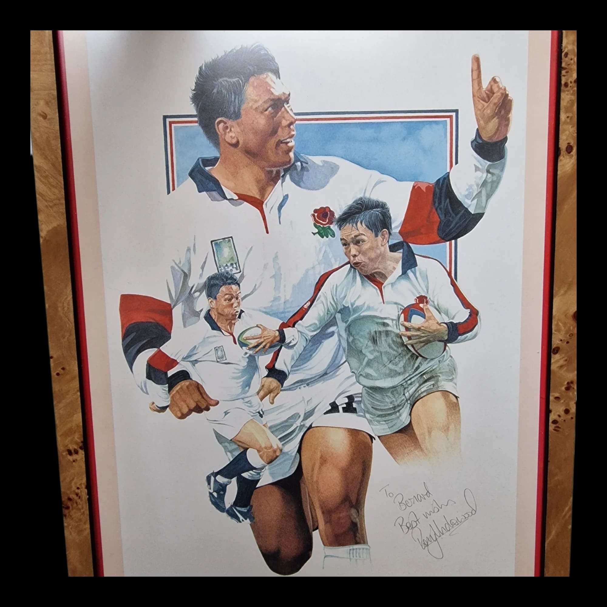 England Rugby Rory Underwood Signed Framed Picture