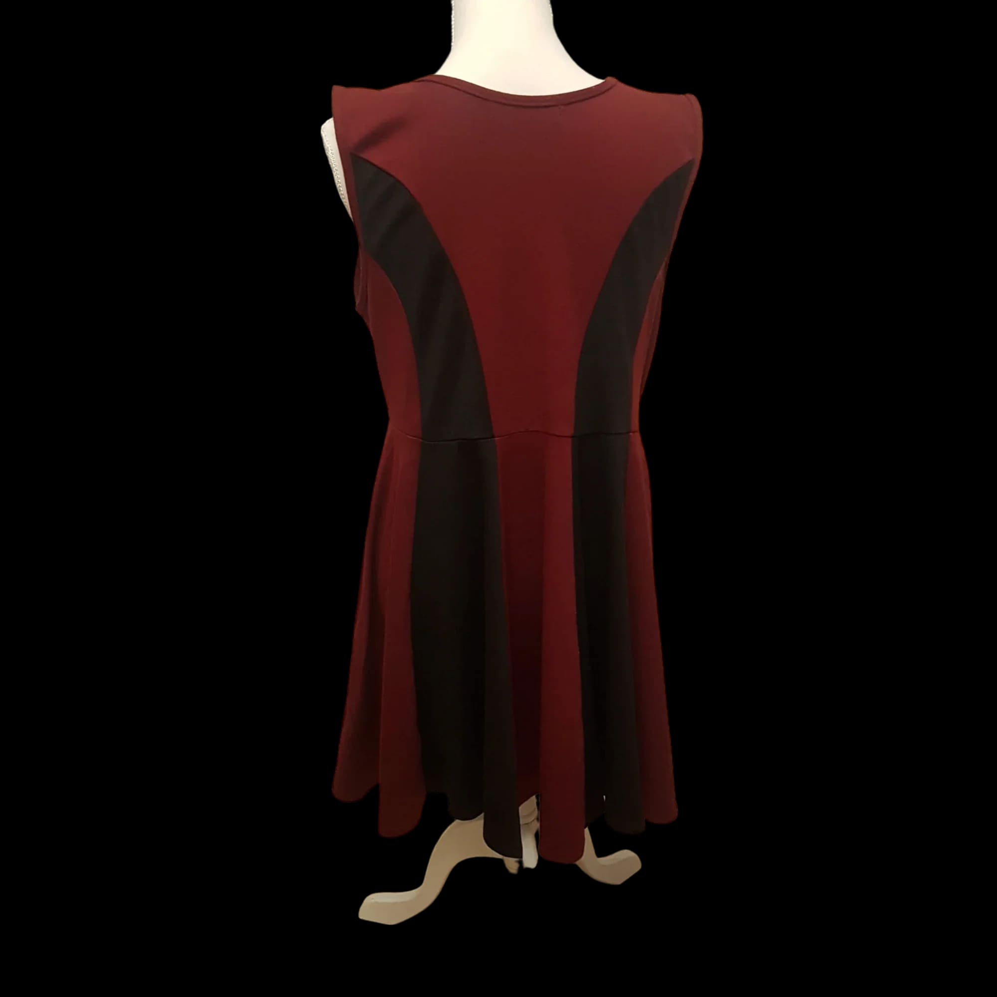 Fashion Culprit Burgundy Black Aline Dress Uk 14 - Dresses