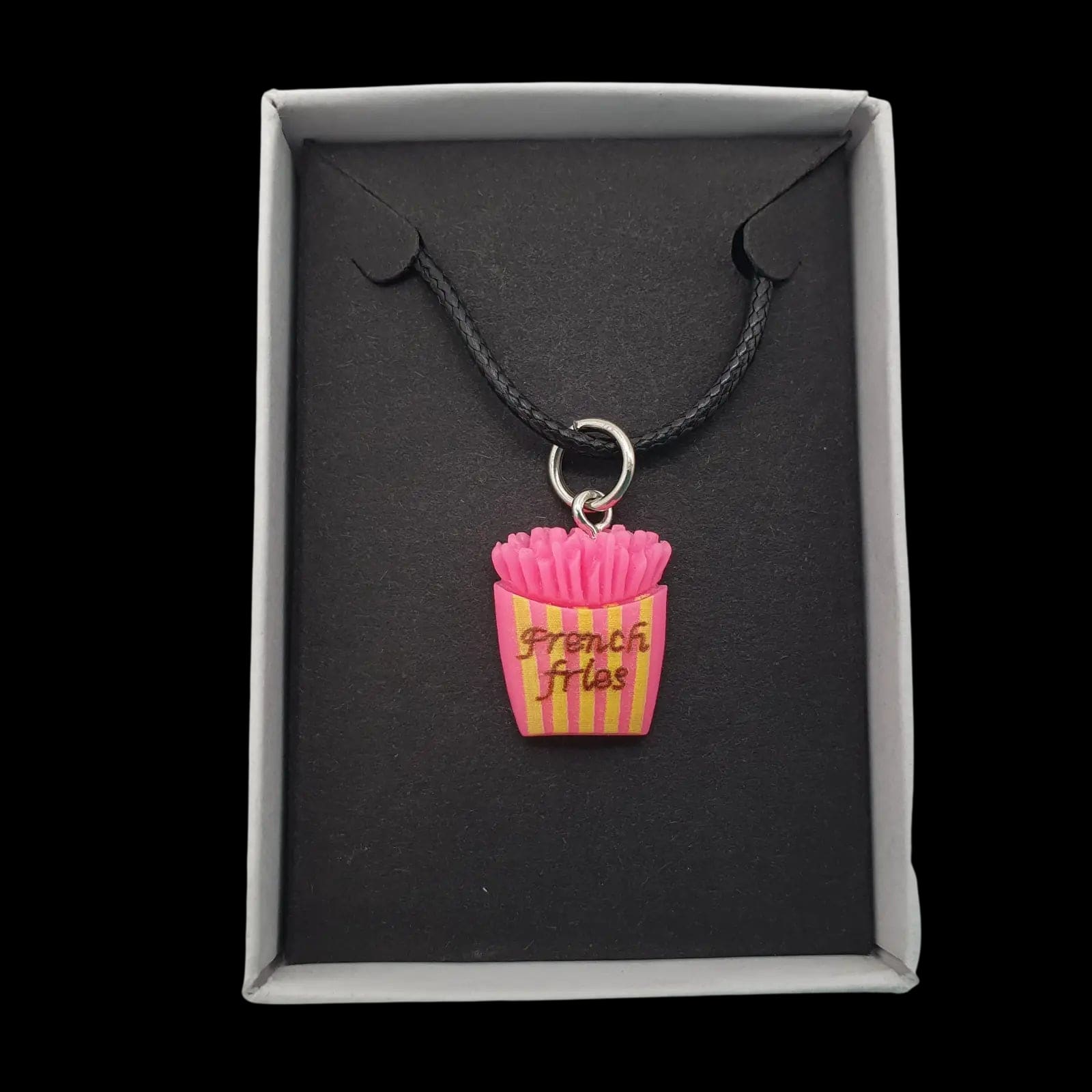 French Fries Necklace Fast Food Novelty Fun Pendant Charm