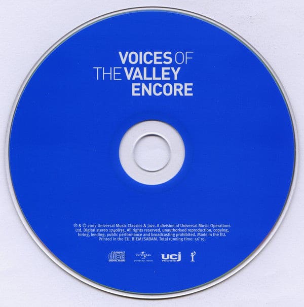 The Fron Male Voice Choir* - Voices Of Valley Encore (cd