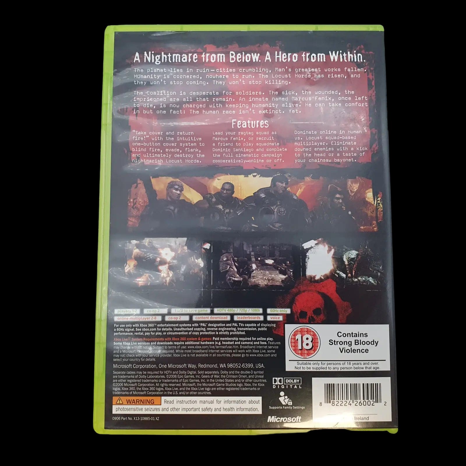 Gears Of War Microsoft Xbox 360 Epic Games 2006 Video Game