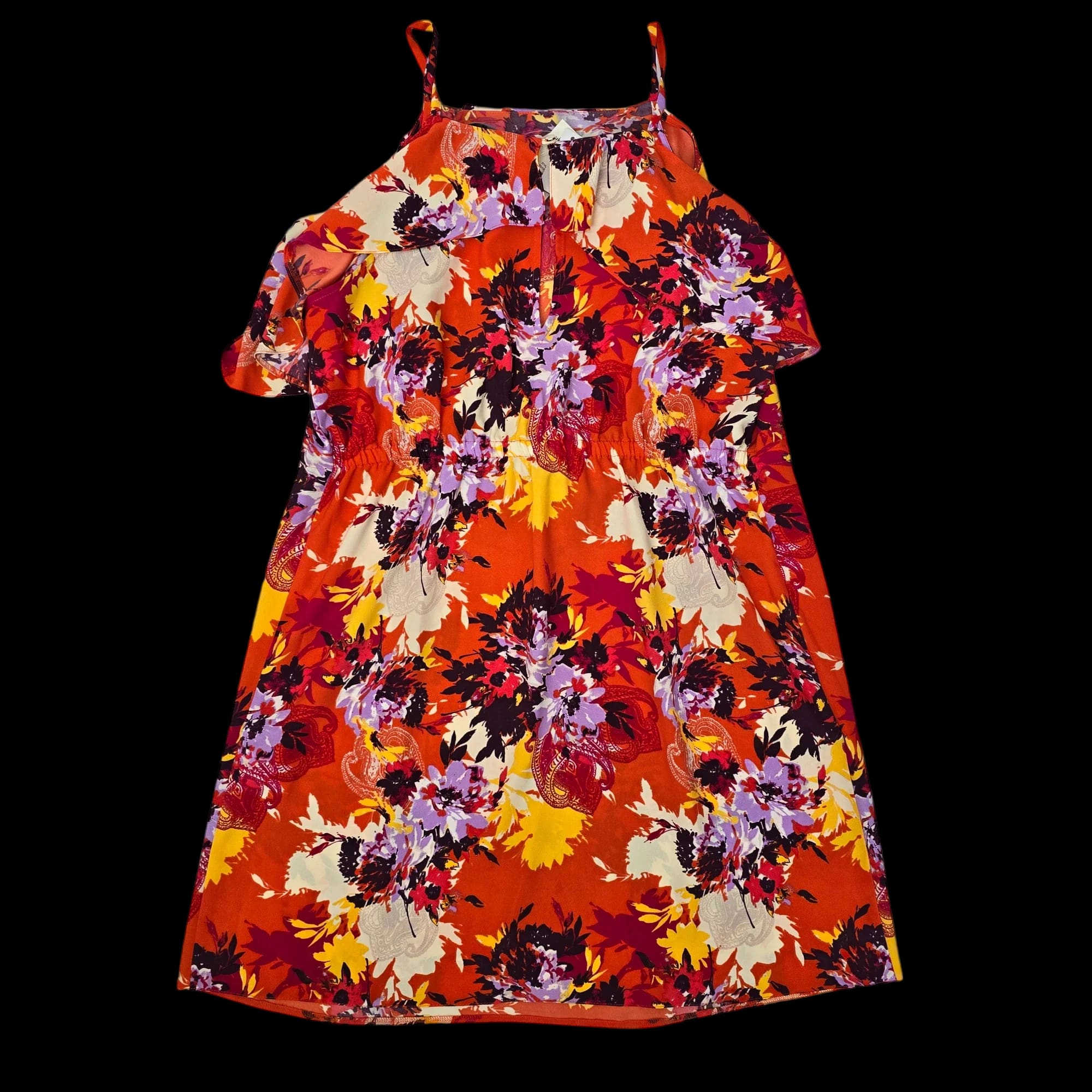 George Womens Multi Floral Shift Dress With Cold Shoulder