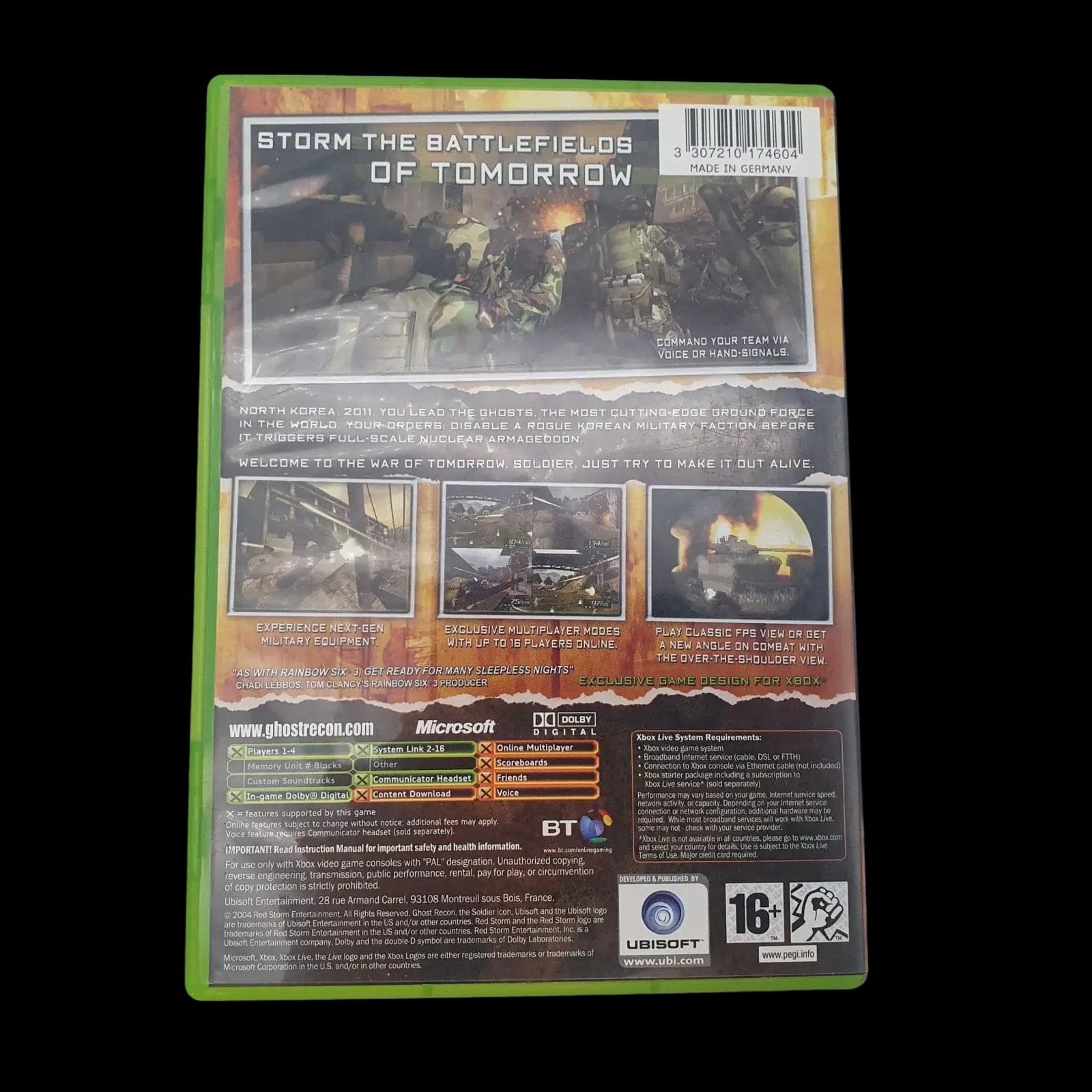 Ghost Recon 2 Xbox Original Ubisoft 2002 Video Game Vintage