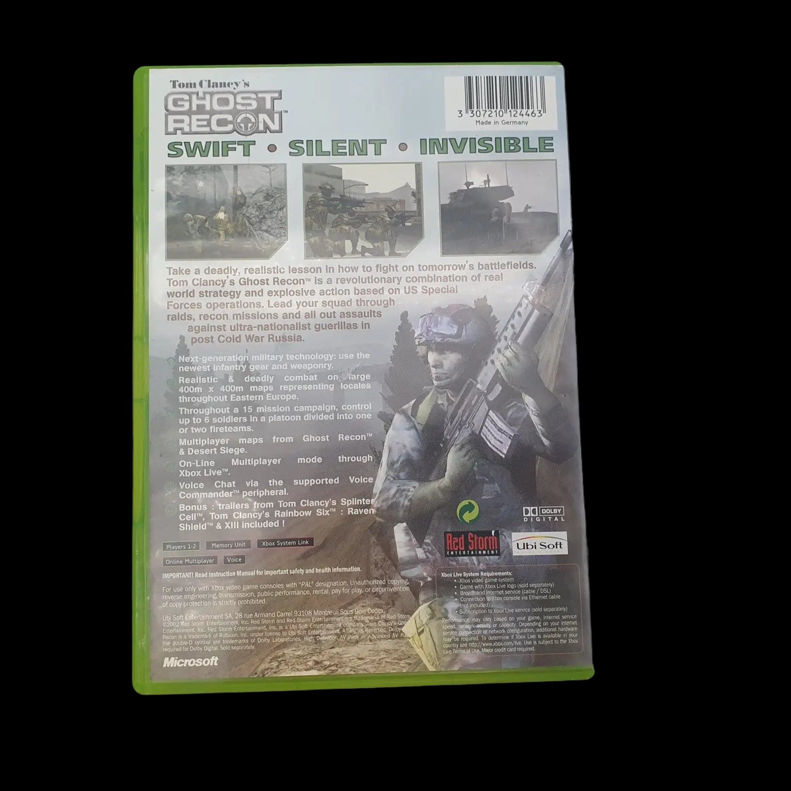 Ghost Recon Xbox Original Ubisoft 2002 Video Game Vintage