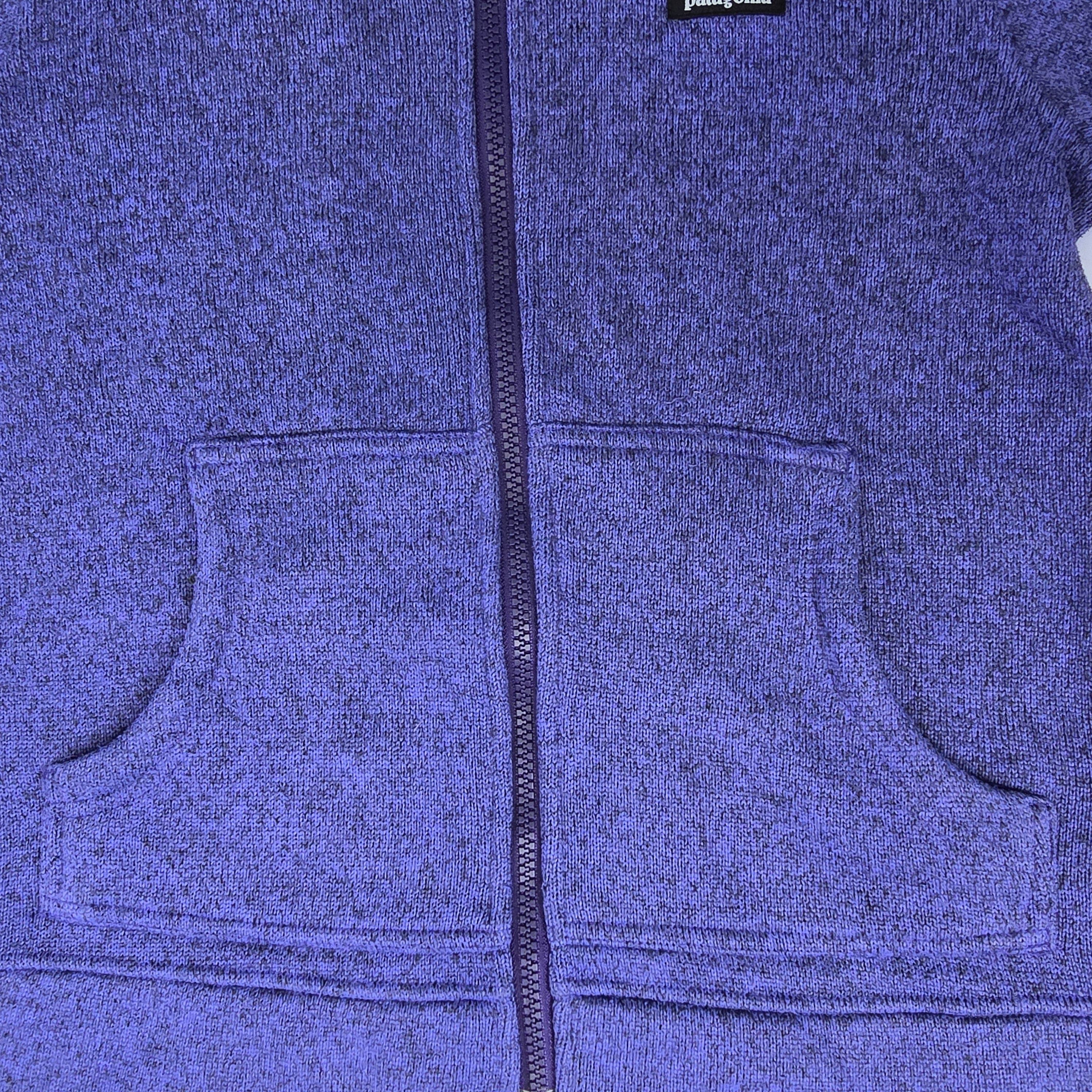 Girls Patagonia Purple Hooded Fleece Jacket Large - 7 - 3469