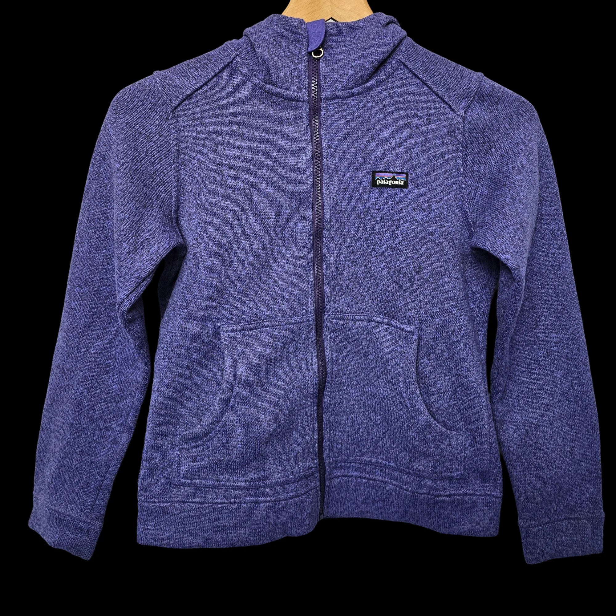 Girls Patagonia Purple Hooded Fleece Jacket Large - 1 - 3469