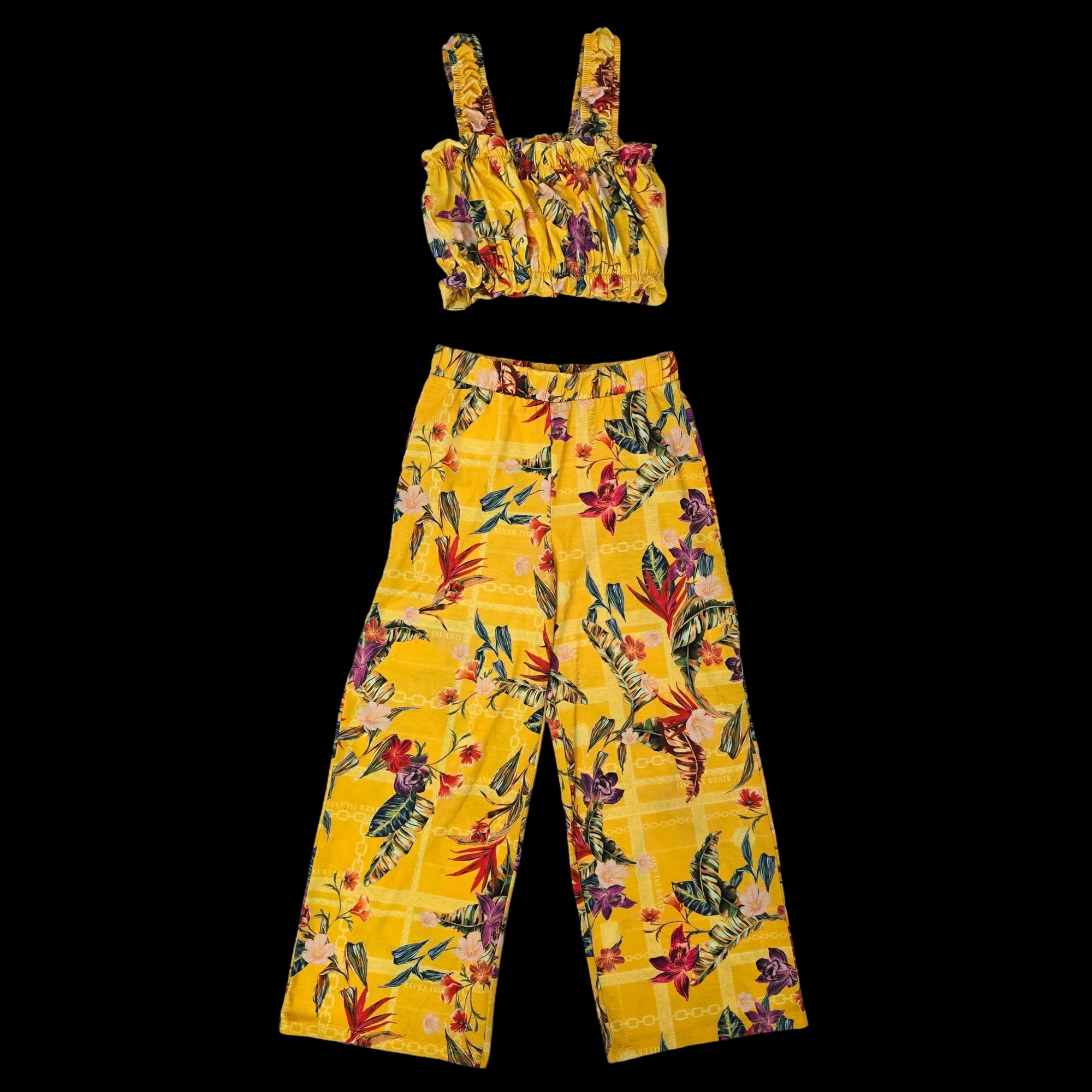 Girls River Island Floral Outfit 7-8 Years - Trousers - 2