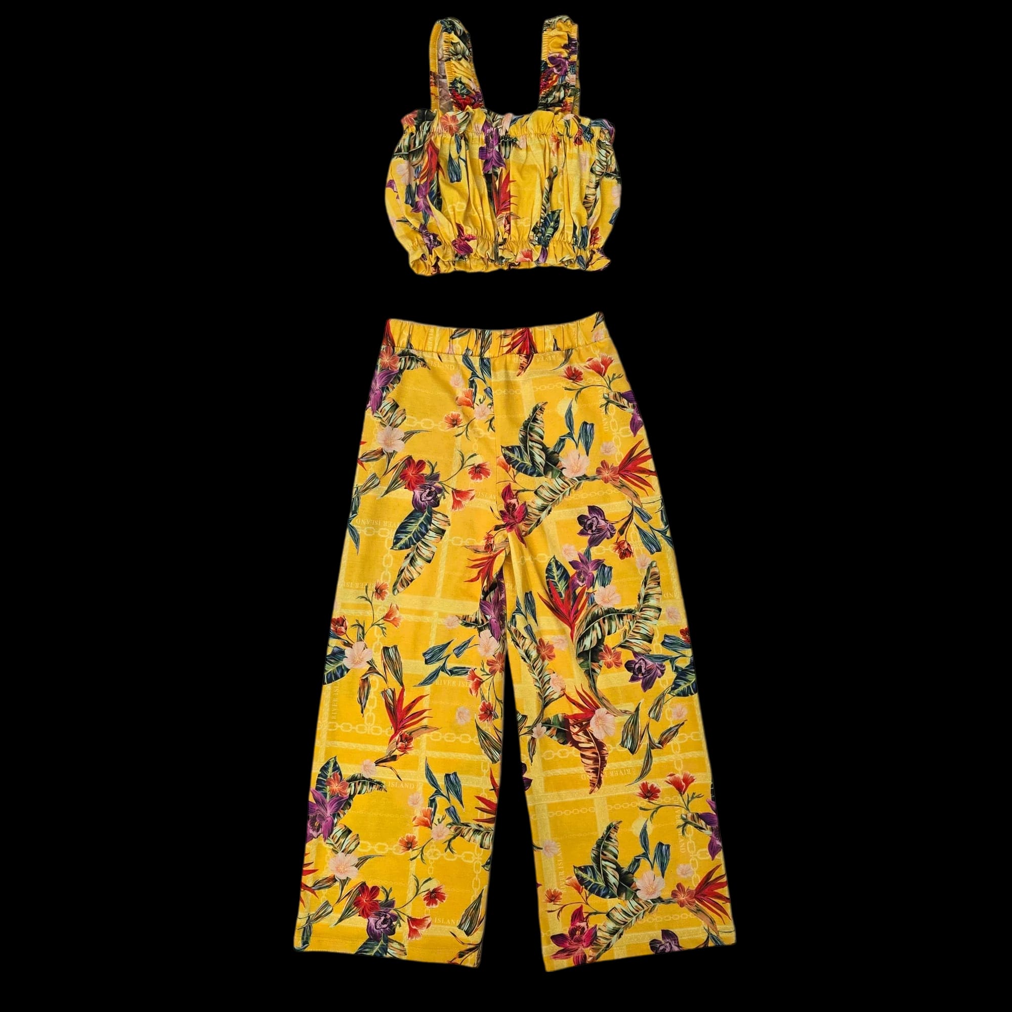 Girls River Island Floral Outfit 7-8 Years - Trousers - 2