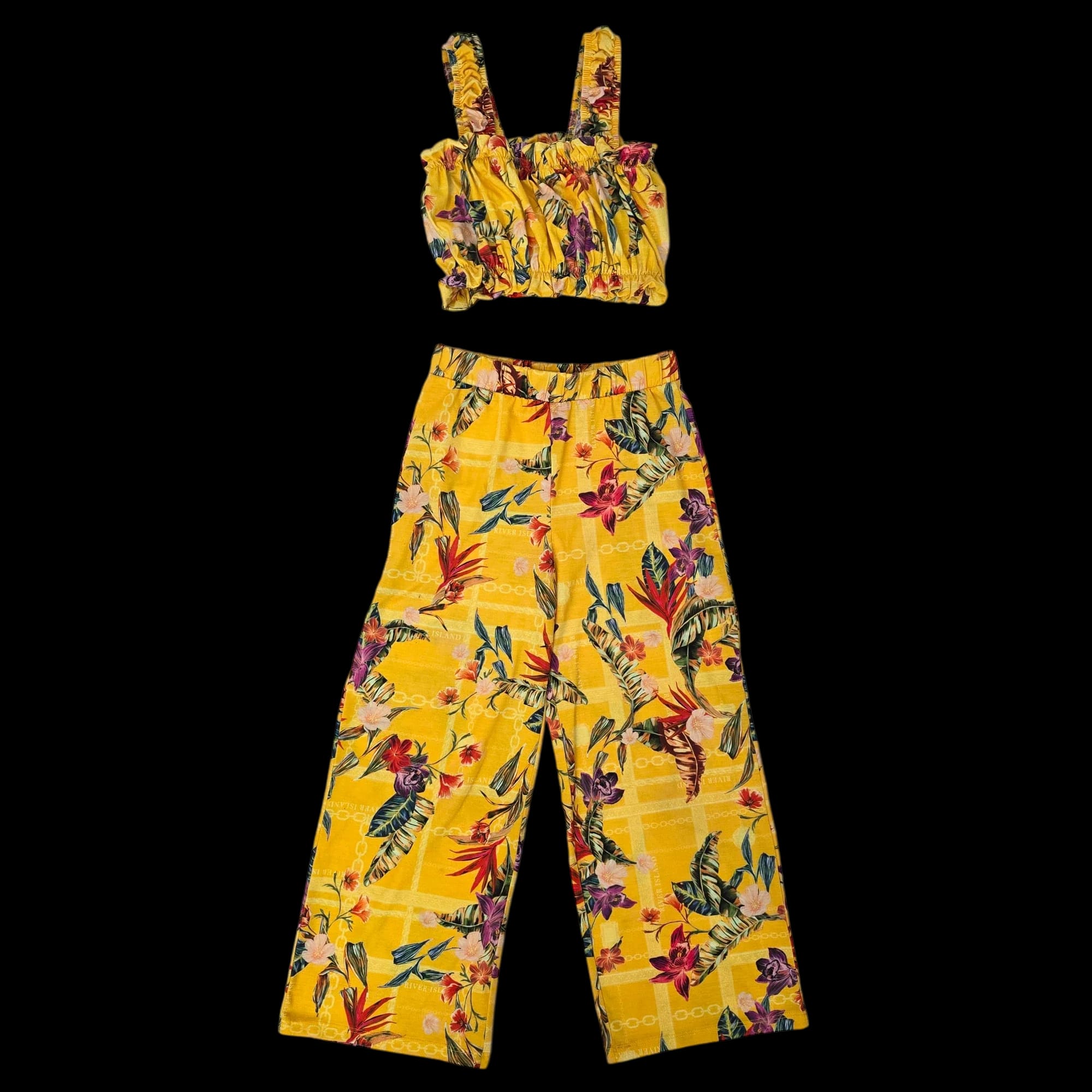 Girls River Island Floral Outfit 7-8 Years - Trousers - 1