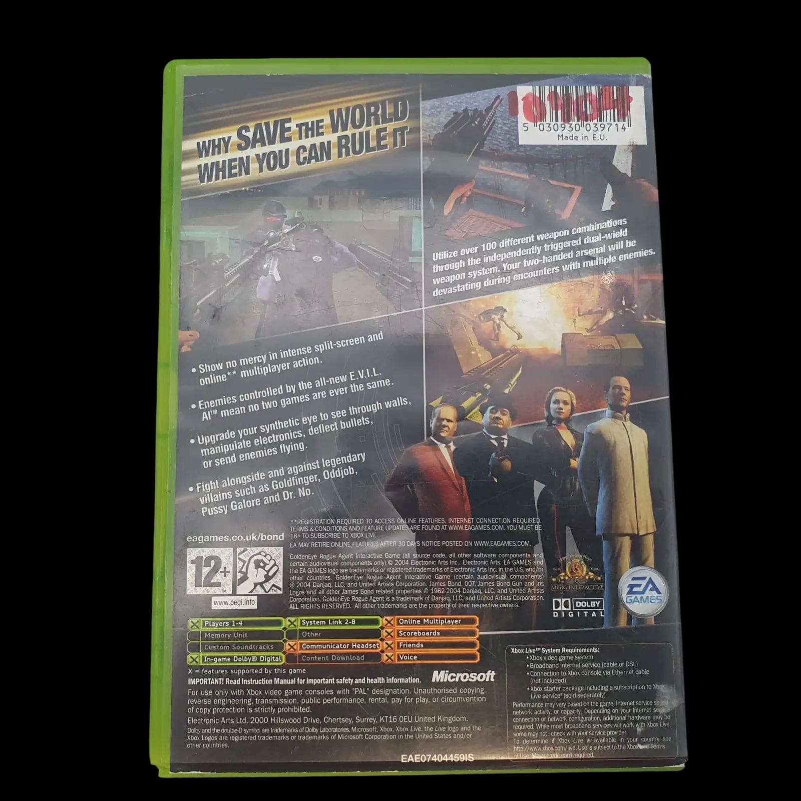 Golden Eye Rogue Agent Xbox Original Ea Games 2004 Video