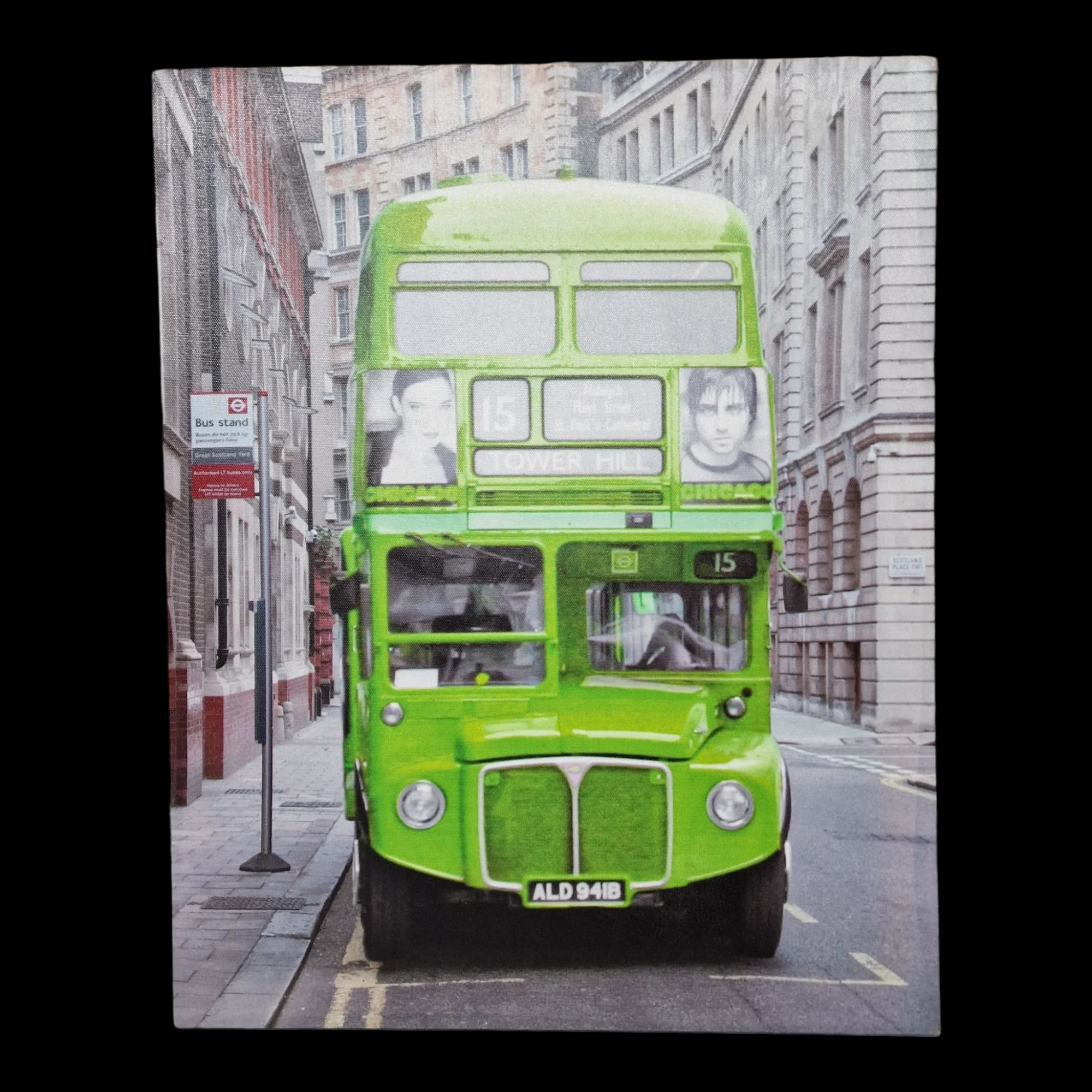 Green London Bus Canvas Wall Art - Pictures - Unbranded - 1