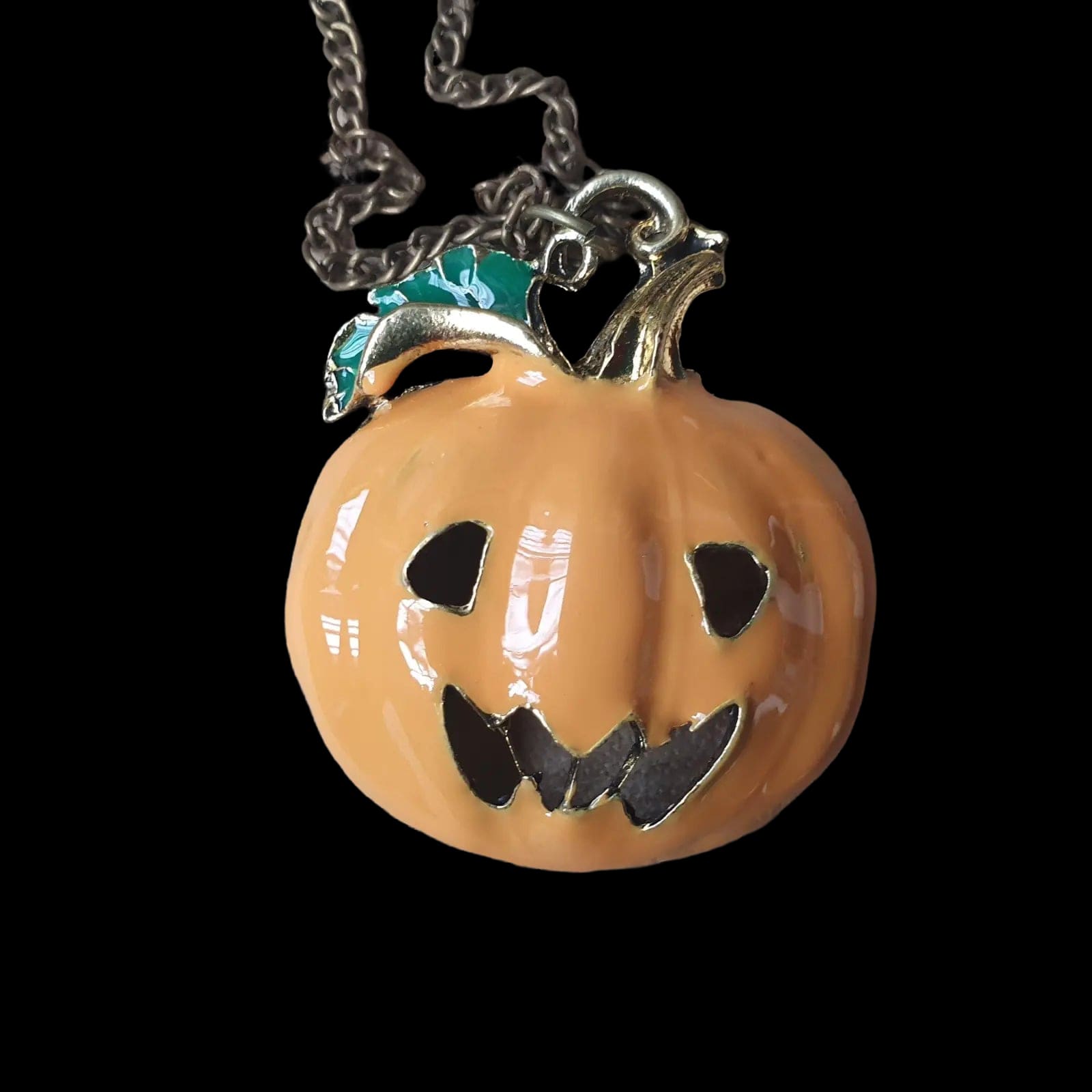 Halloween Pumpkin Necklace Pendant Charm Gothic Handmade