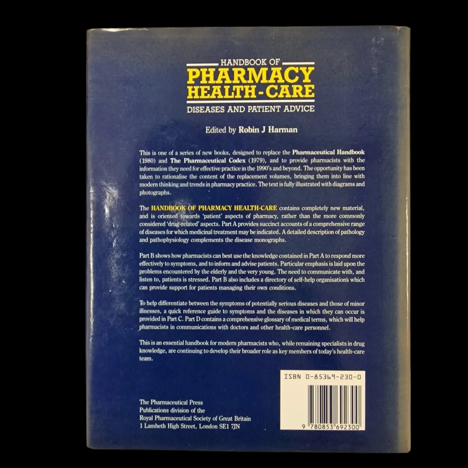Handbook Of Pharmacy Healthcare Diseases And Patient Advice