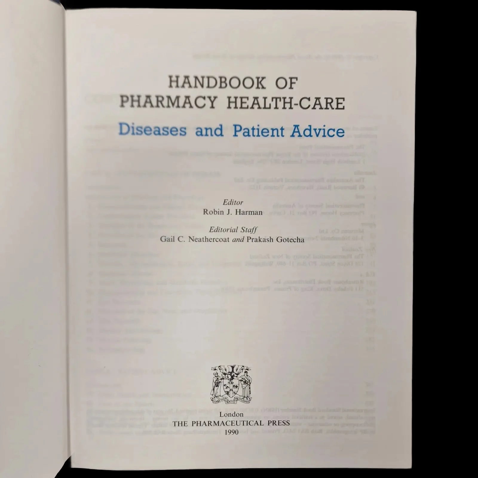 Handbook Of Pharmacy Healthcare Diseases And Patient Advice