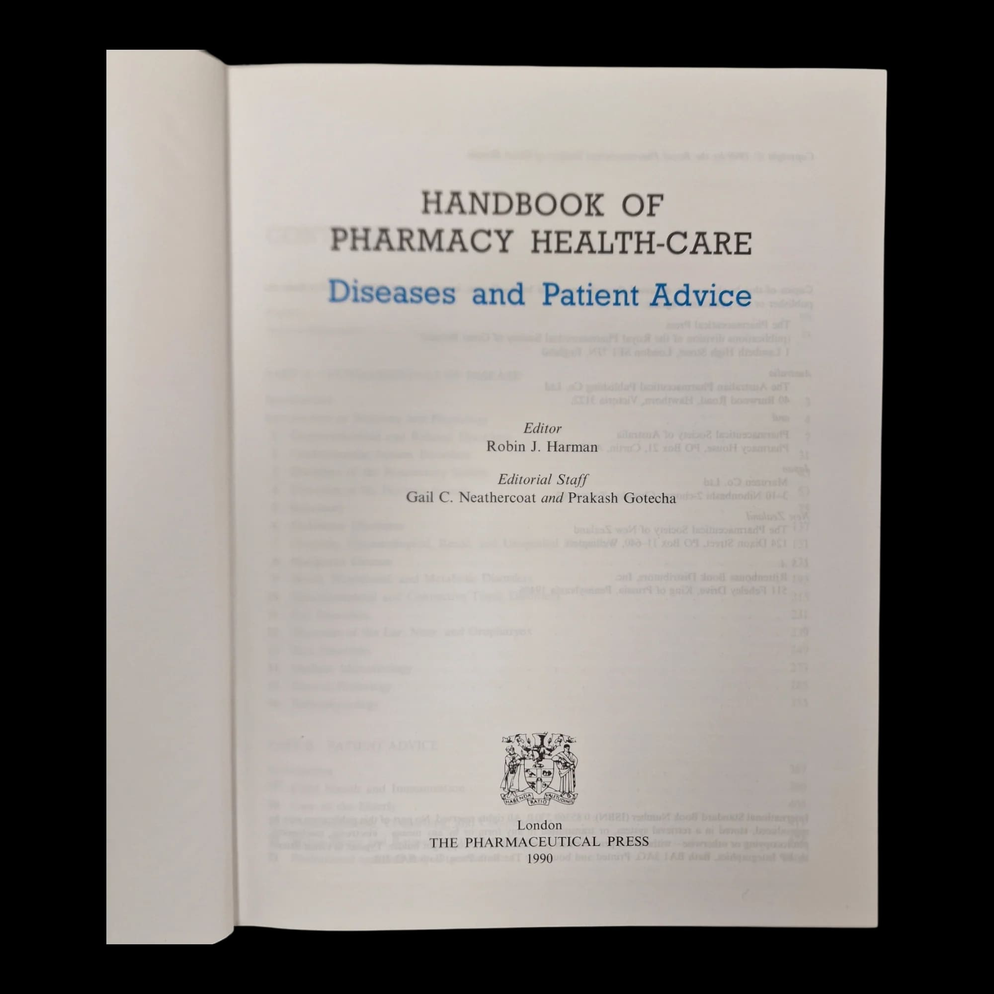 Handbook Of Pharmacy Healthcare Diseases And Patient Advice