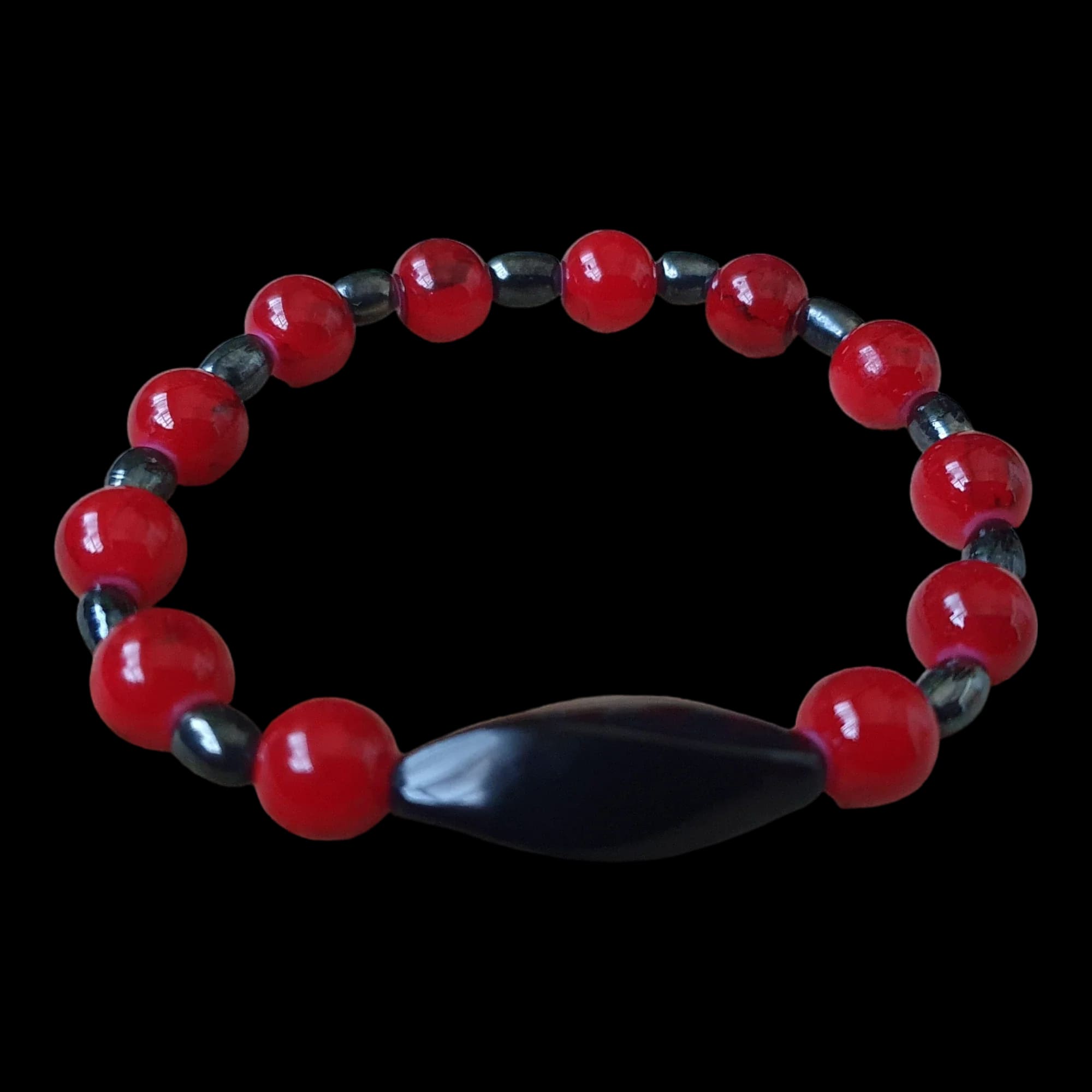 Handmade Beaded Stretch Children’s Bracelet Red Beads