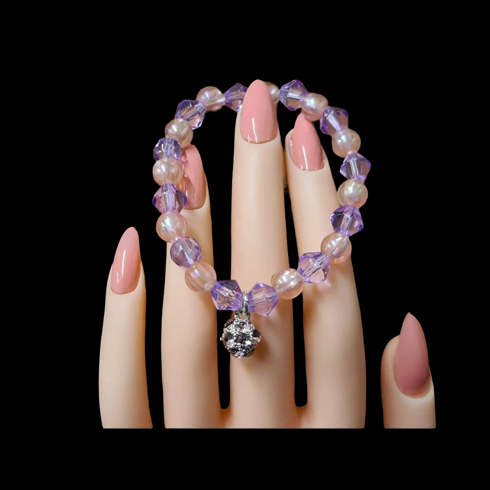 Handmade Crafted Bracelet Pink Marble Effect Gift