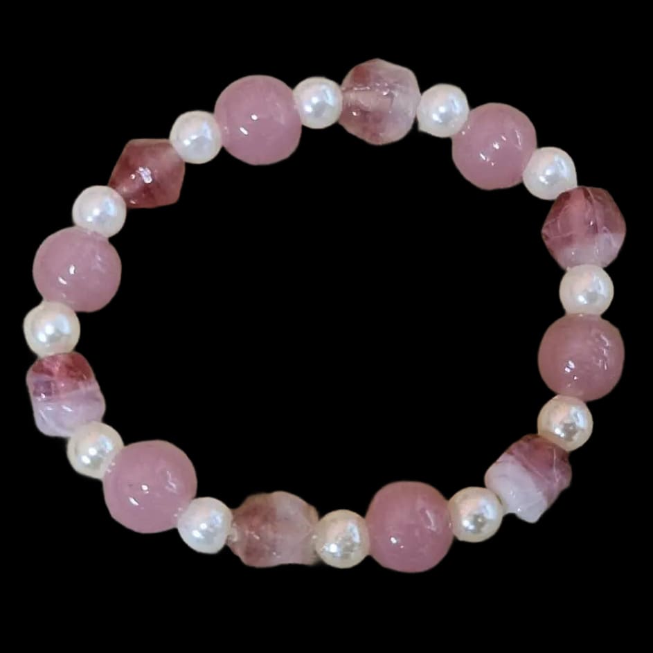 Handmade Crafted Bracelet With Small Pearl Coloured Beads