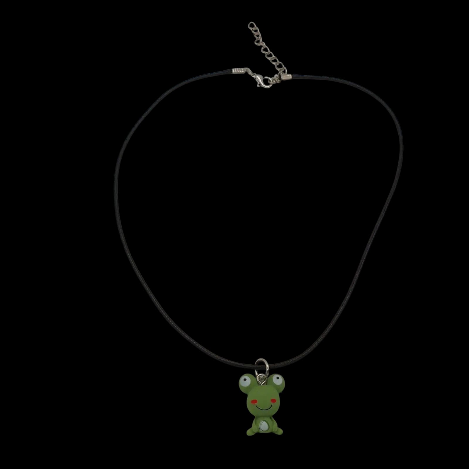 Happy Smiling Frog Necklace Fun Animal Pendant Charm