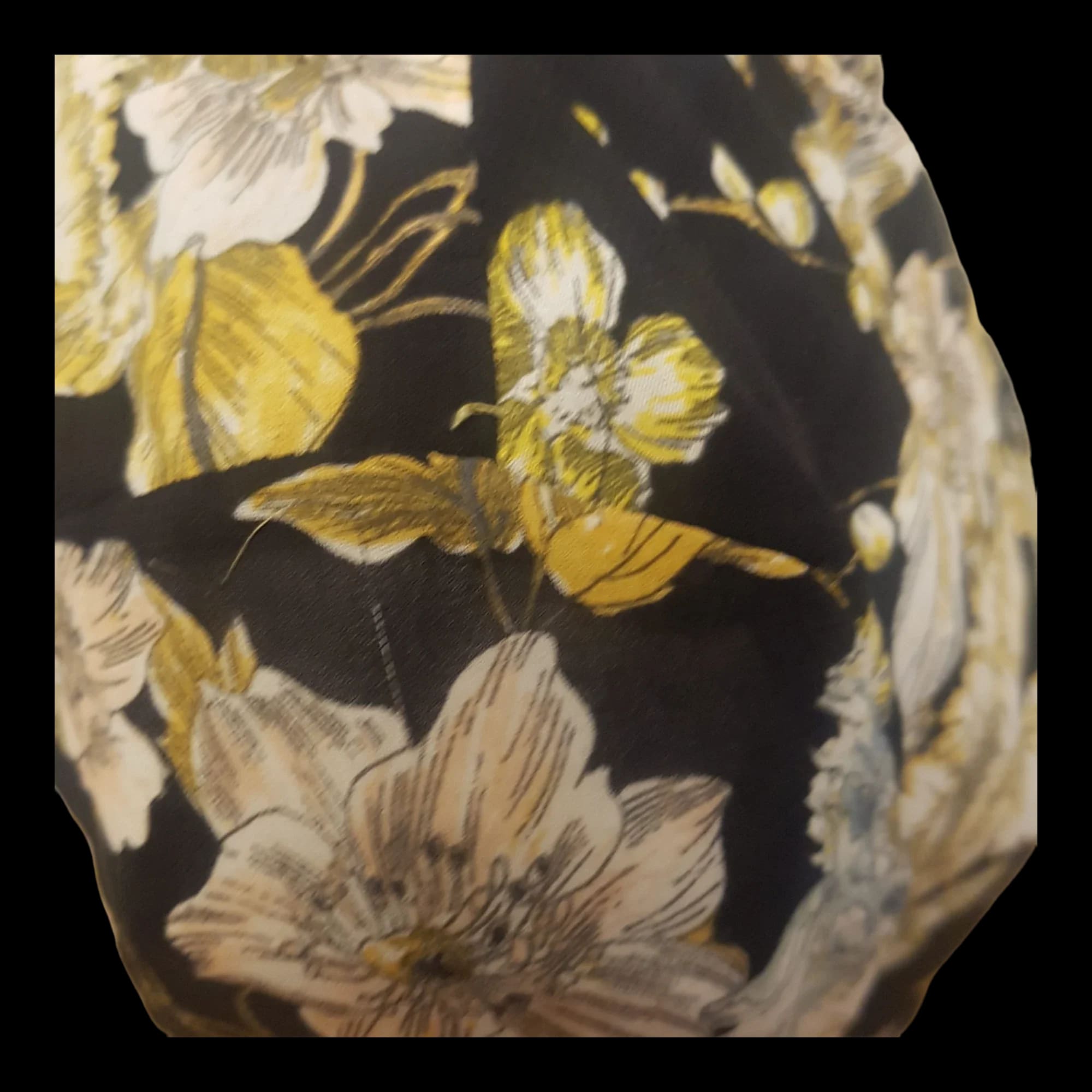 Hm Black Yellow Floral Long Sleeve Dress EU 34 - Dresses