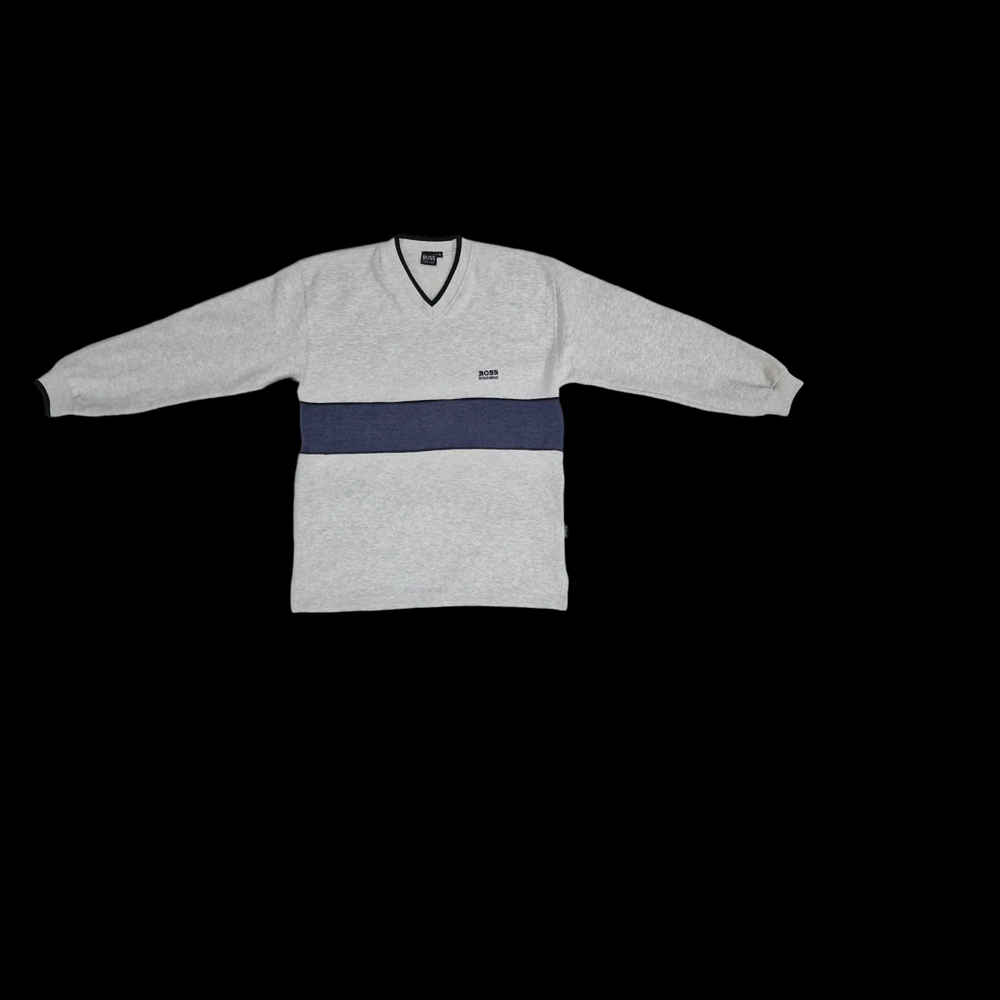 Hugo Boss Grey V Neck Jumper UK Large - Jumpers - 3 - 3401