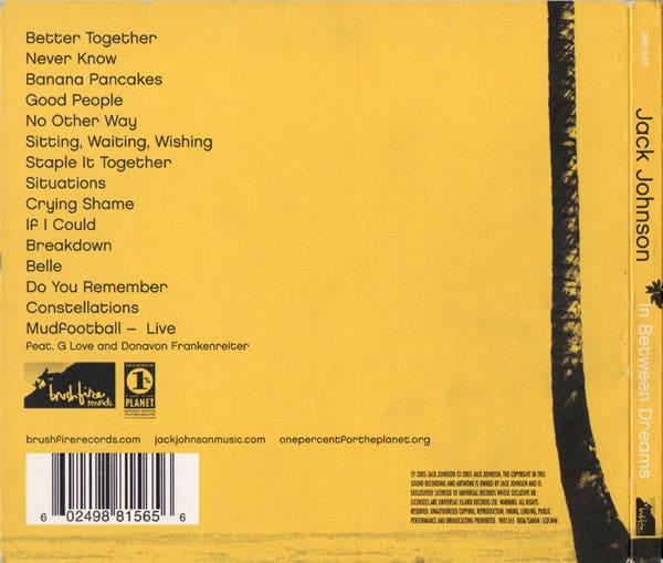 Jack Johnson - In Between Dreams (cd Album S/edition Dig)