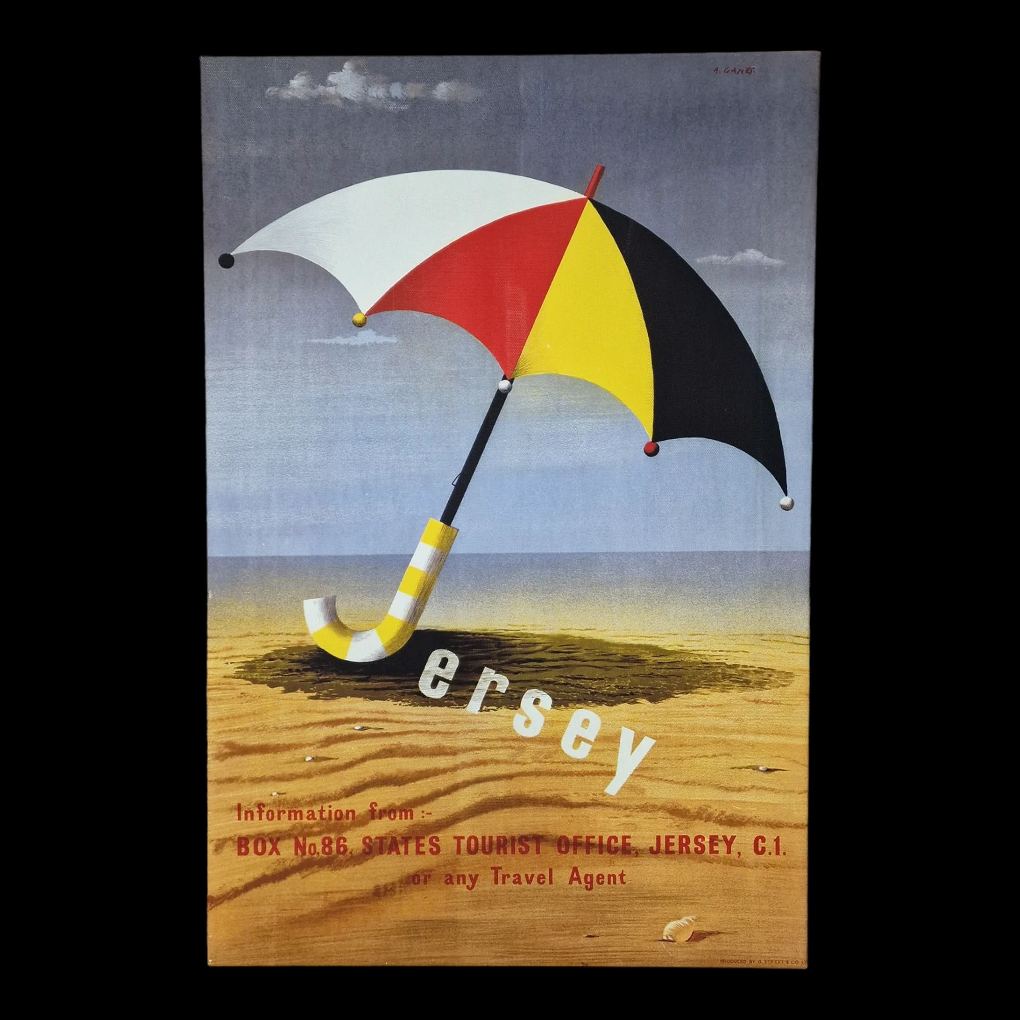 Jersey Beach Canvas Colourful Wall Art - Pictures