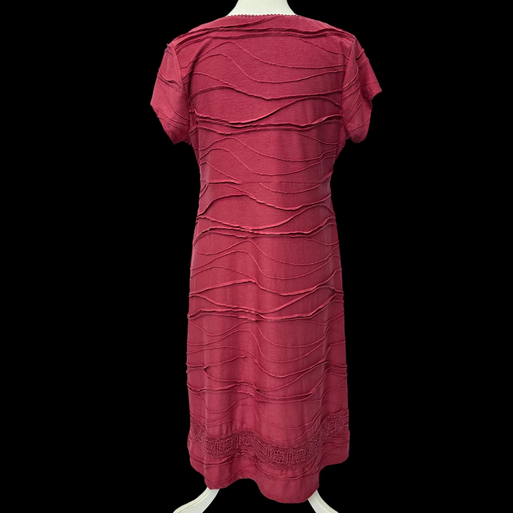 John Rocha Womens Red Embroidered A-Line Dress UK 14