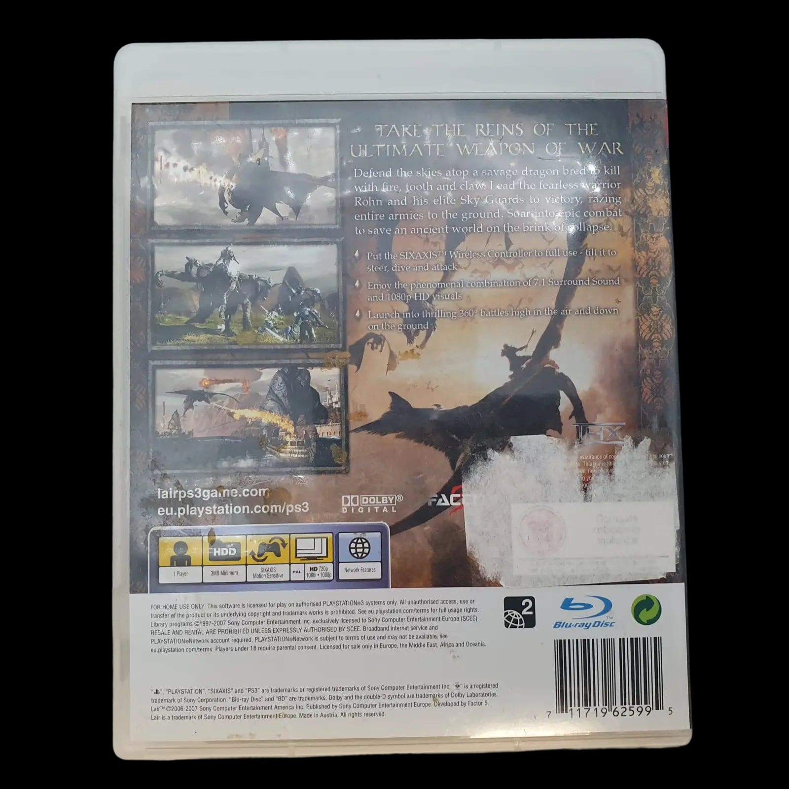 Lair Sony Playstation 3 Factor 5 2007 Video Game Cib